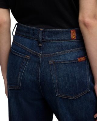 7 For All Mankind Lotta Tailorless High Rise Wide Leg Jeans in Deep Sea