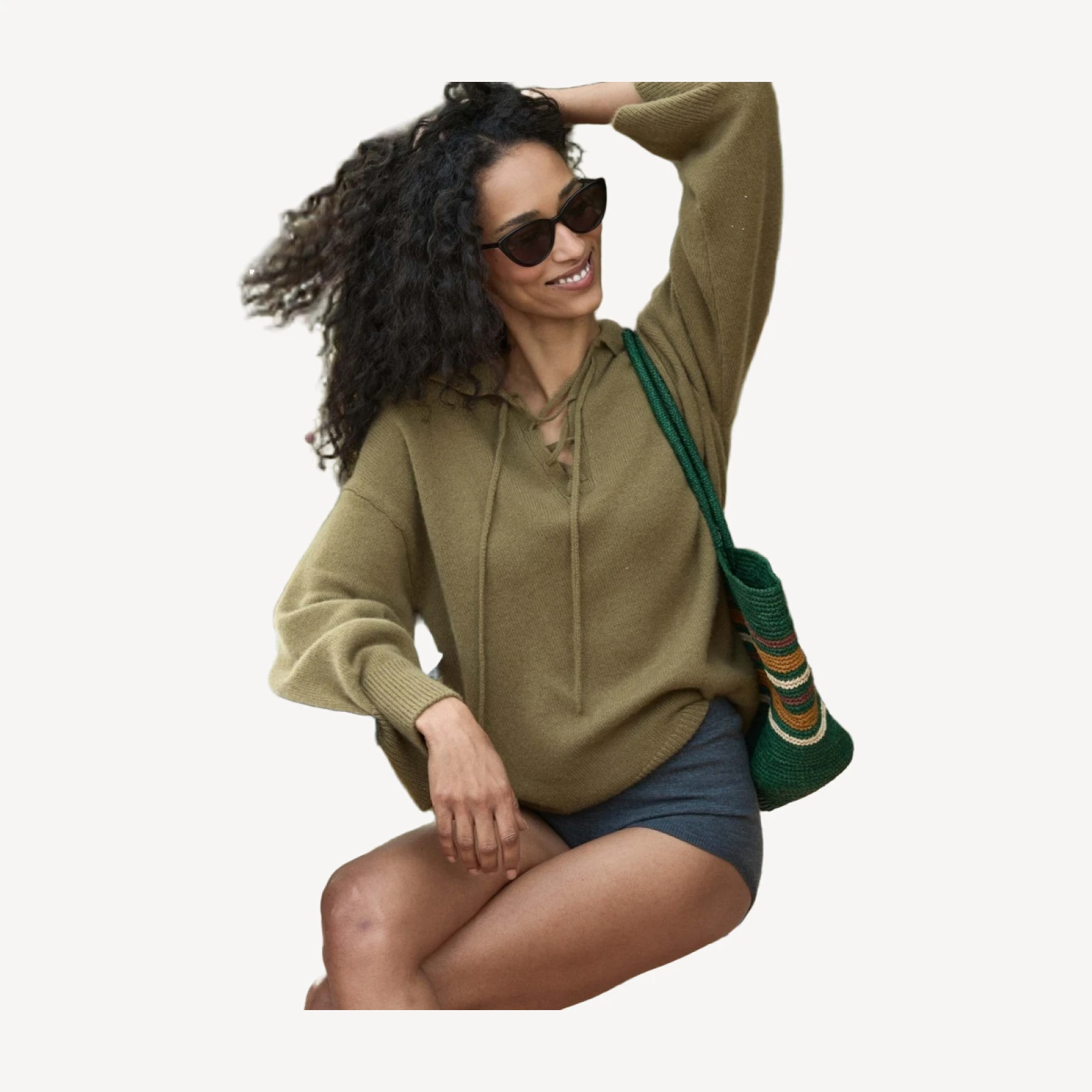 BURKE CASHMERE SWEATER -- MOSSY OLIVE BROWN