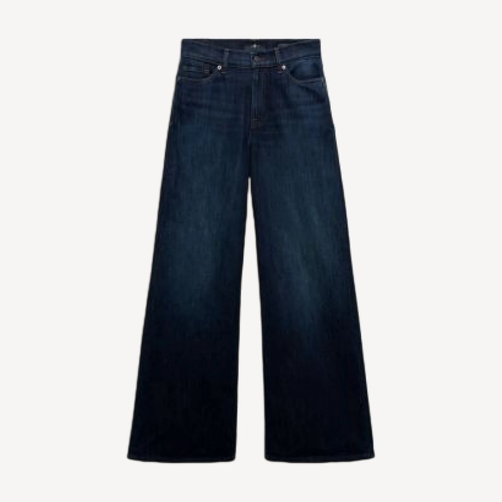 7 For All Mankind Lotta Tailorless High Rise Wide Leg Jeans in Deep Sea