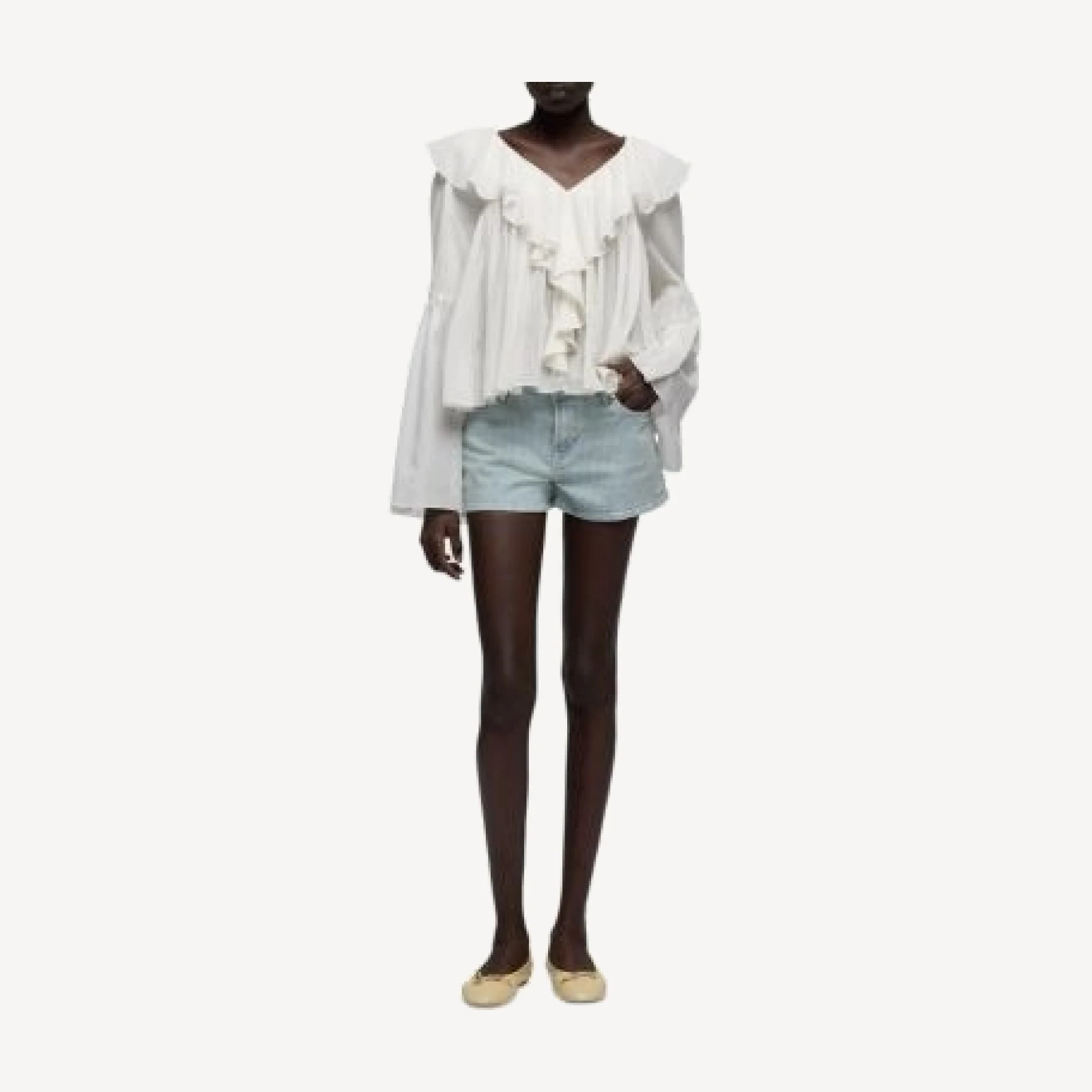 7 For All Mankind Stripe Denim Shorts