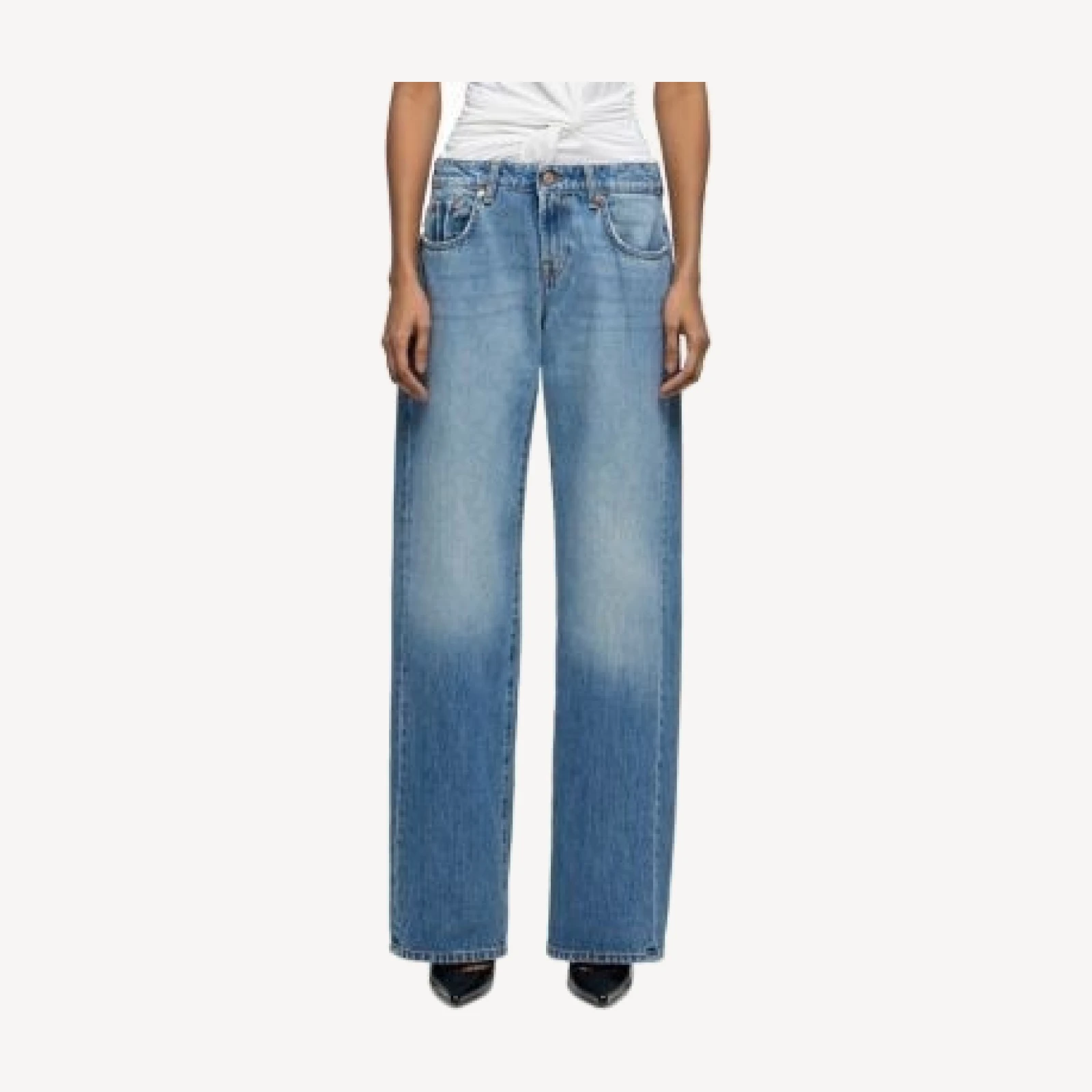 7 For All Mankind Low Rise Straight Jeans in Shadowcrest
