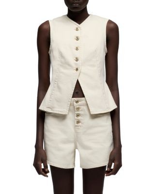 7 For All Mankind Denim Lady Vest in Moondust