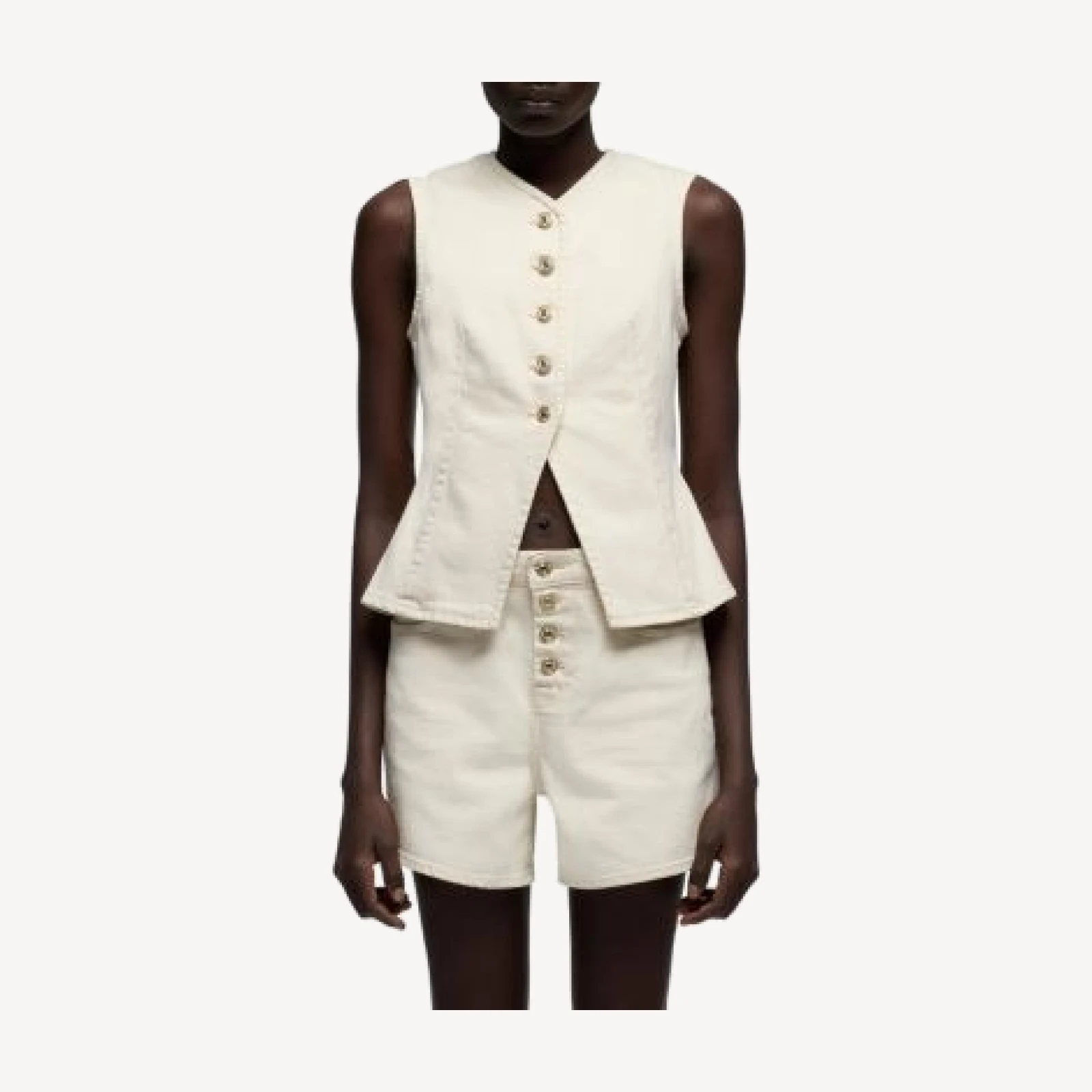 7 For All Mankind Denim Lady Vest in Moondust
