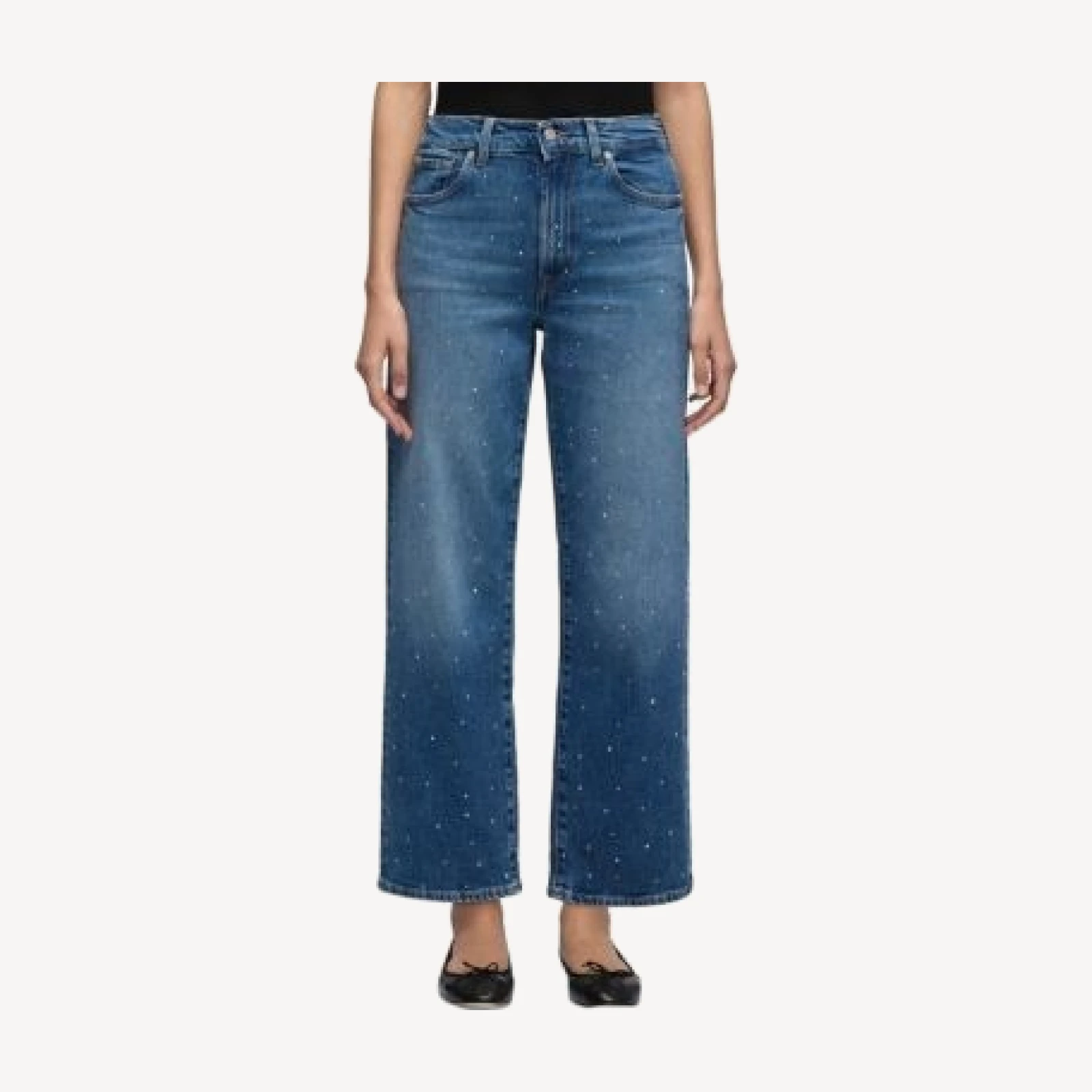 7 For All Mankind Stovepipe Straight Ankle Jeans in Blue Shine