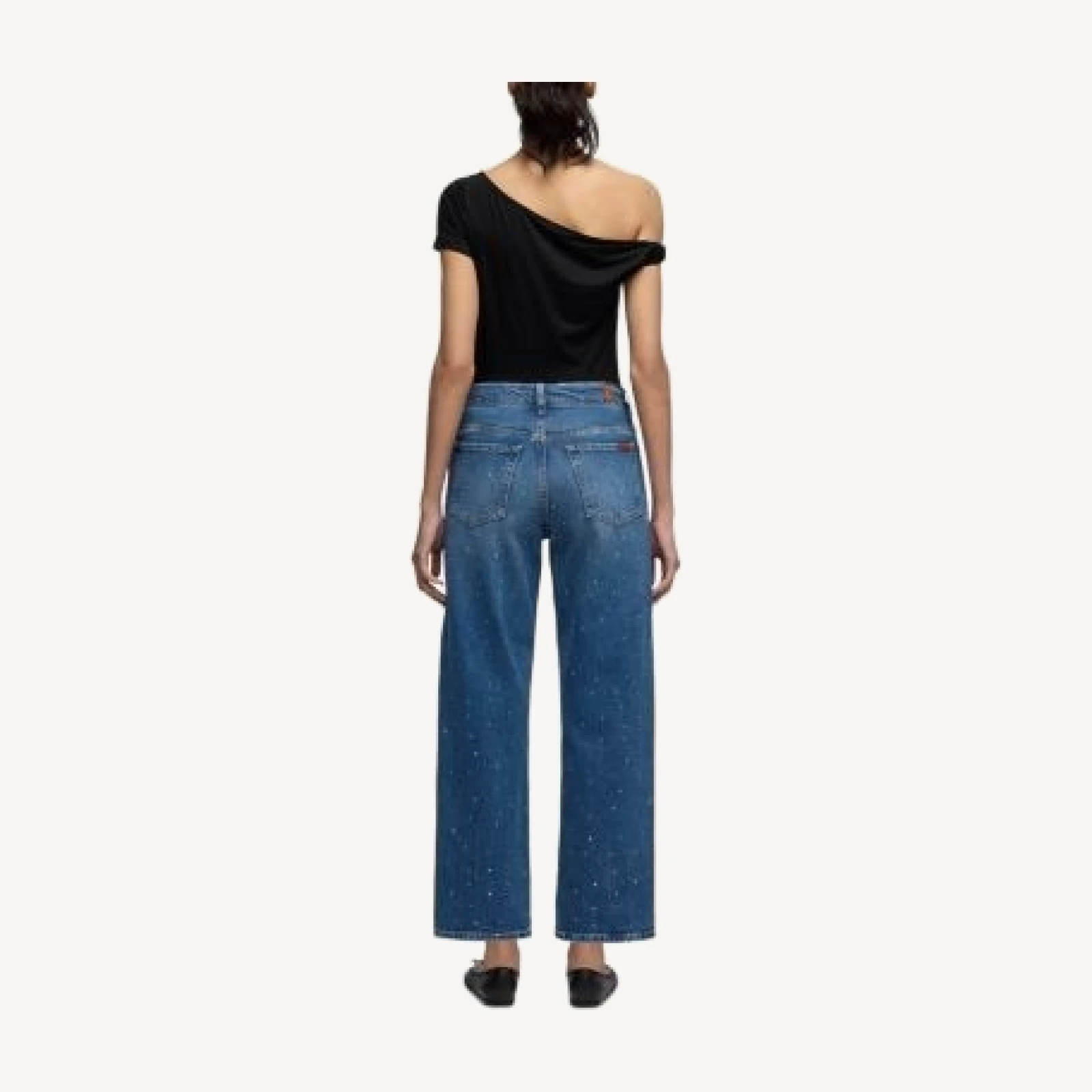 7 For All Mankind Stovepipe Straight Ankle Jeans in Blue Shine