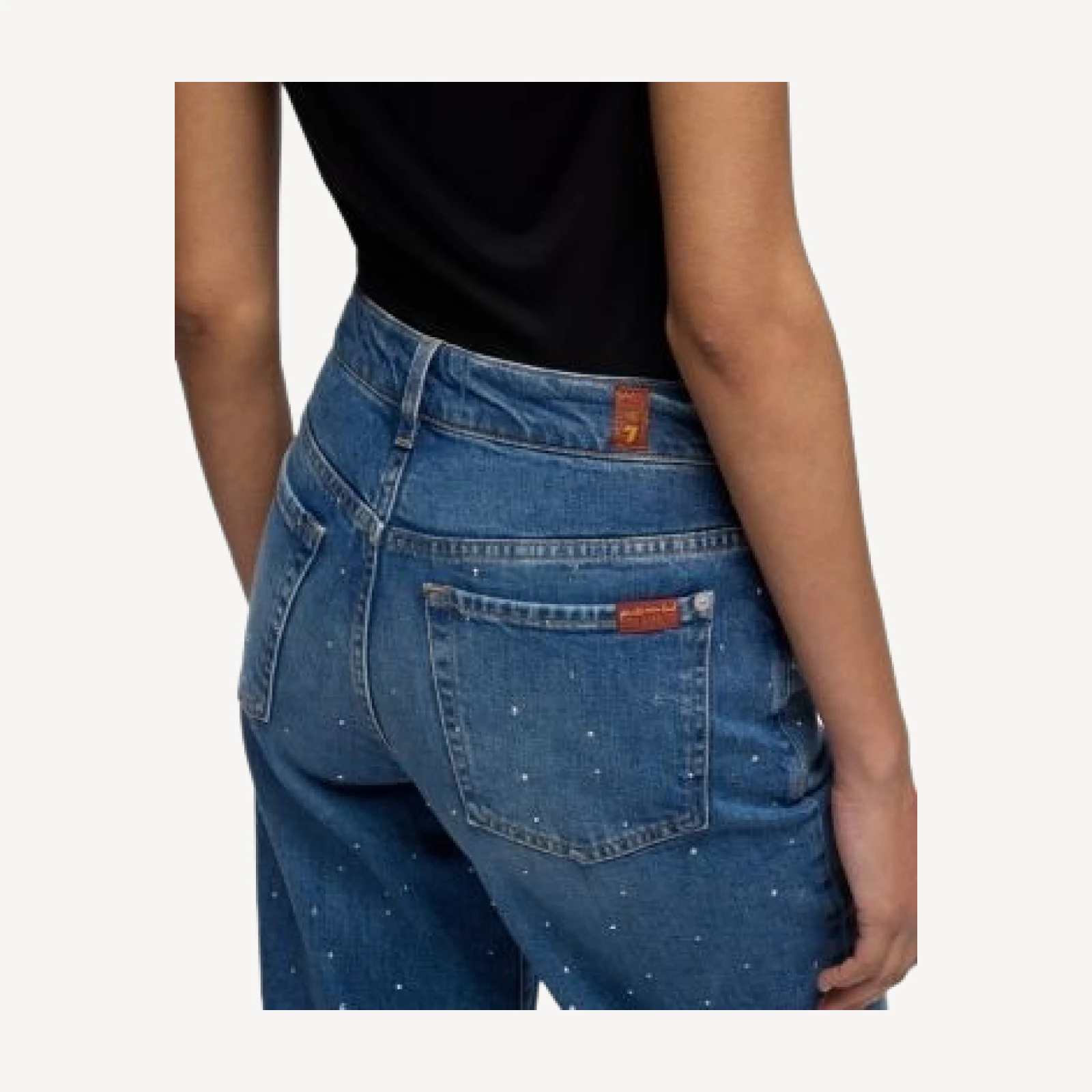 7 For All Mankind Stovepipe Straight Ankle Jeans in Blue Shine
