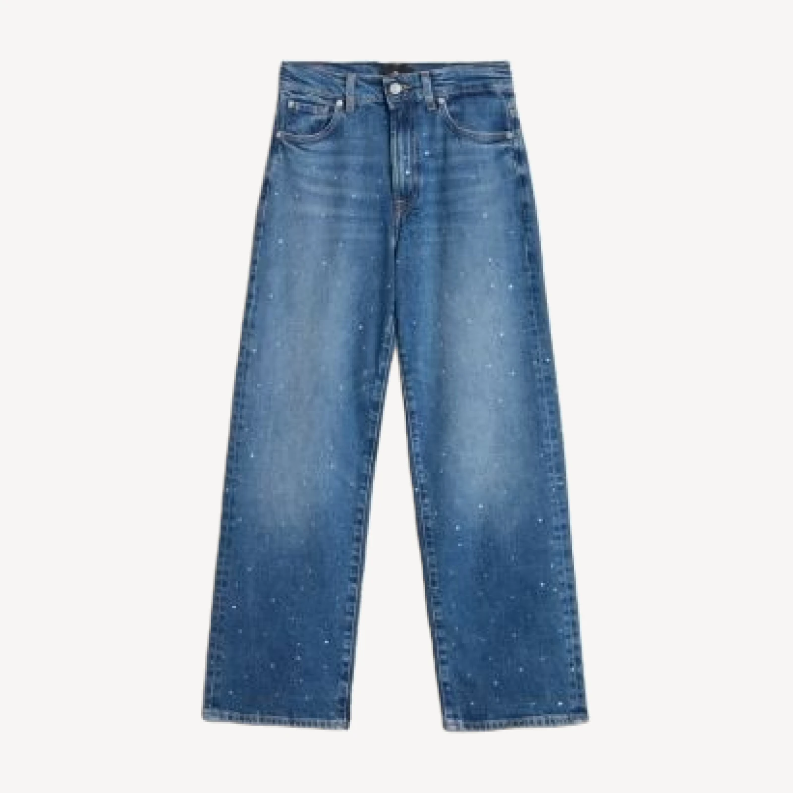 7 For All Mankind Stovepipe Straight Ankle Jeans in Blue Shine