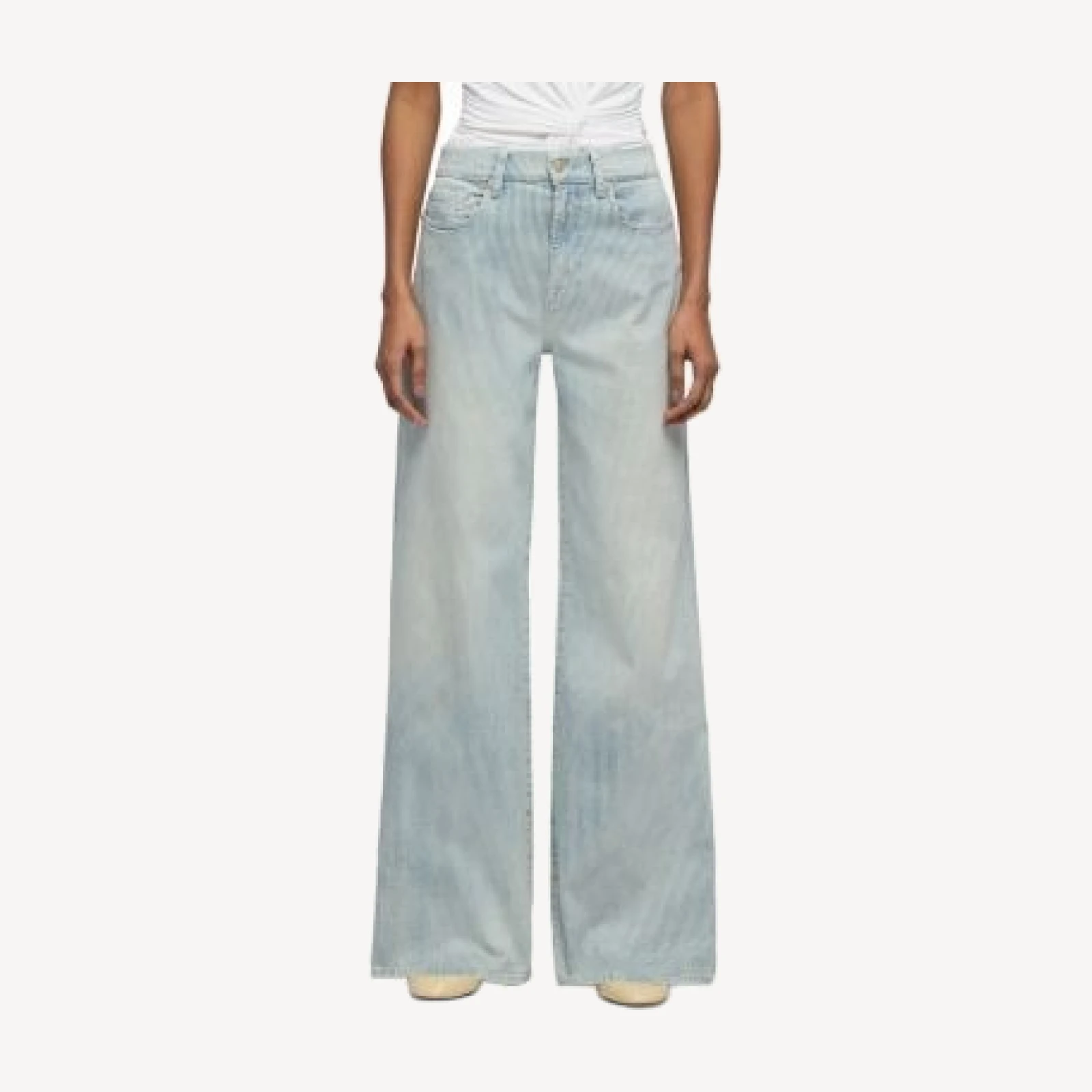 7 For All Mankind Lotta High Rise Wide Leg Jeans in Sugar