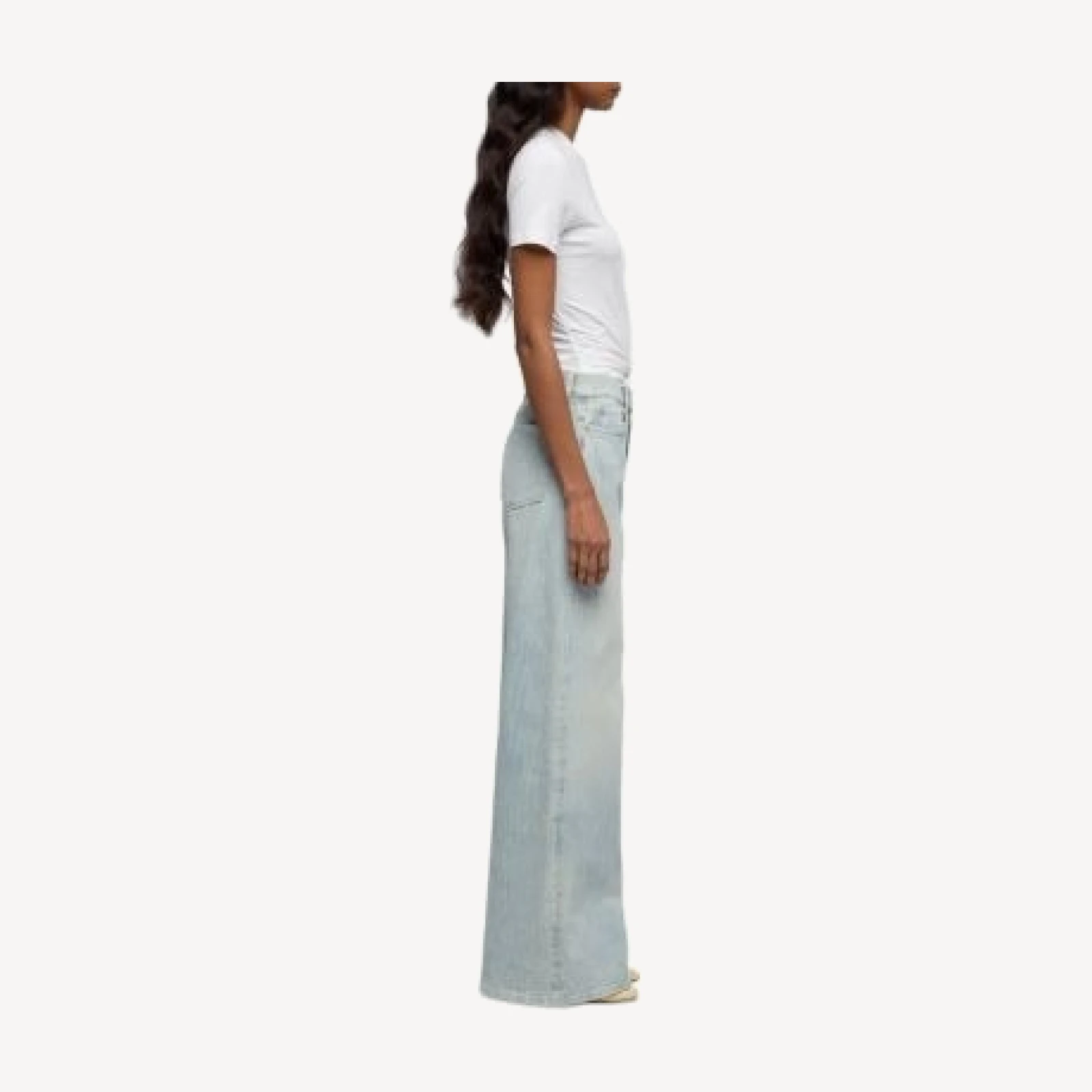 7 For All Mankind Lotta High Rise Wide Leg Jeans in Sugar