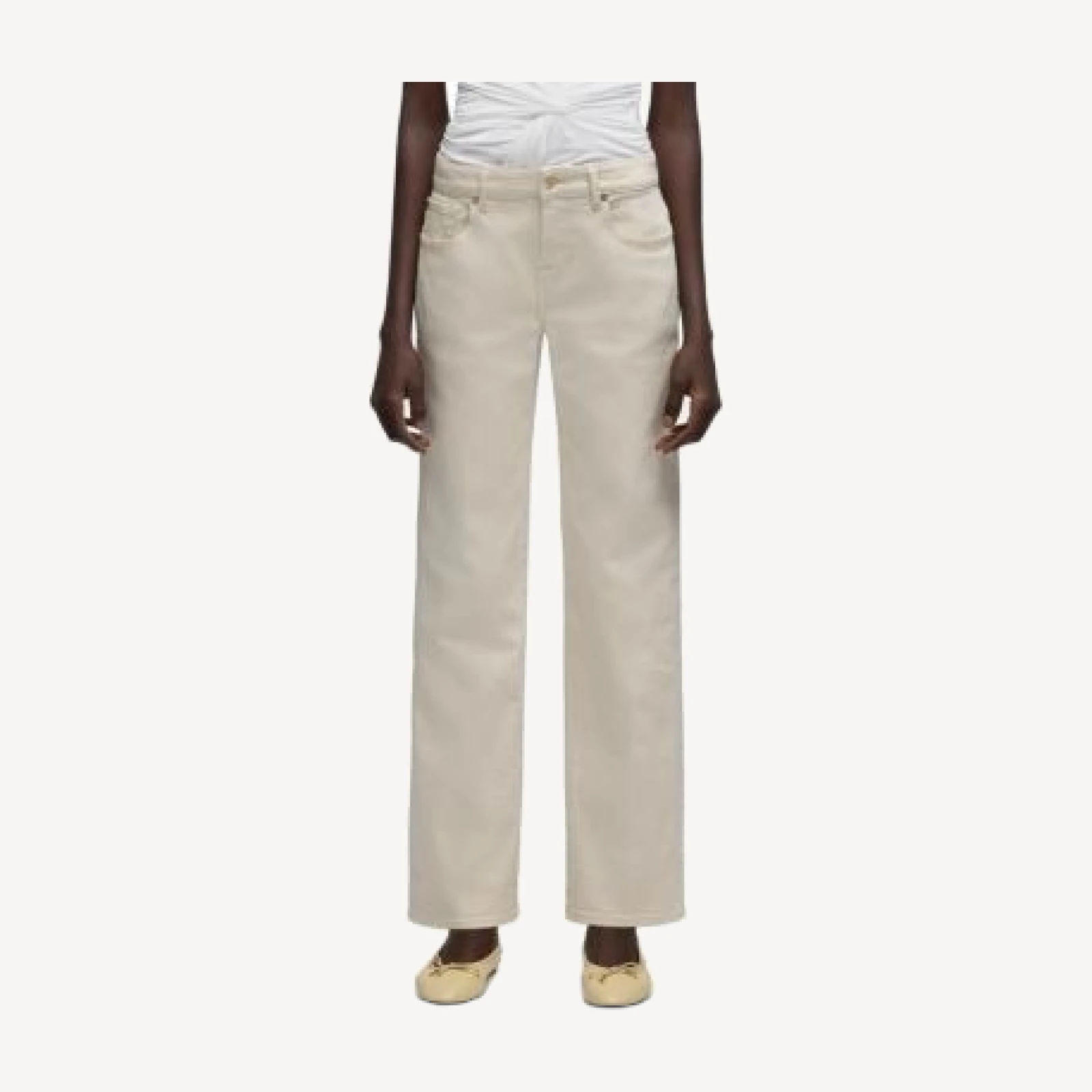 7 For All Mankind Calie High Rise Straight Jeans in Moondust