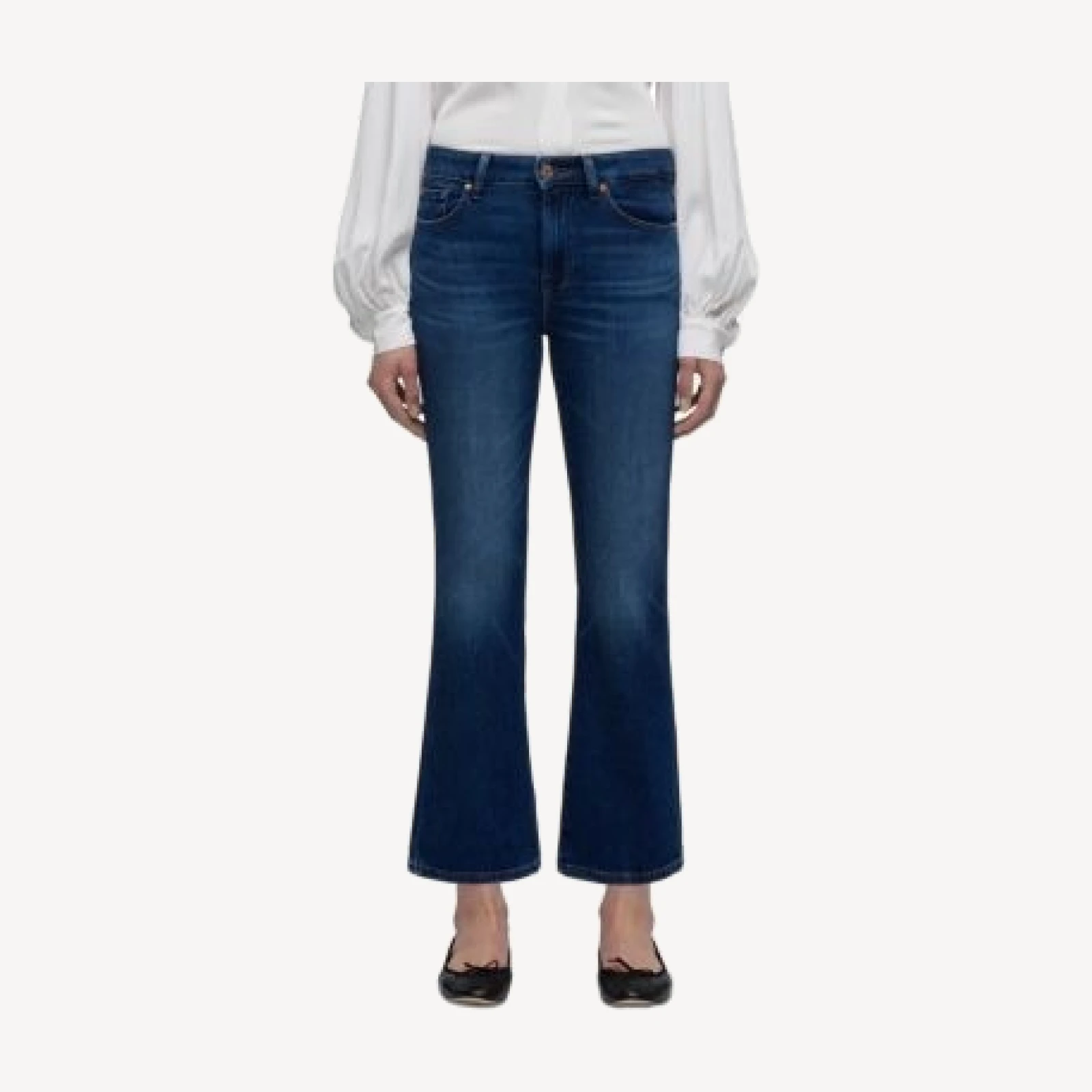 7 For All Mankind The Leggy Mid Rise Bootcut Crop Jeans in Current