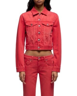 7 For All Mankind Shrunken Jean Jacket in Flame