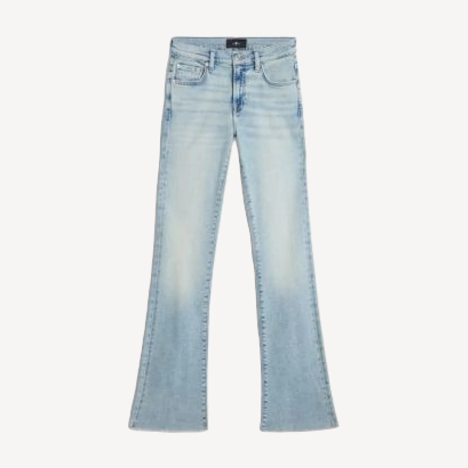 7 For All Mankind Tailorless High Rise Bootcut Jeans in Ghost Blue