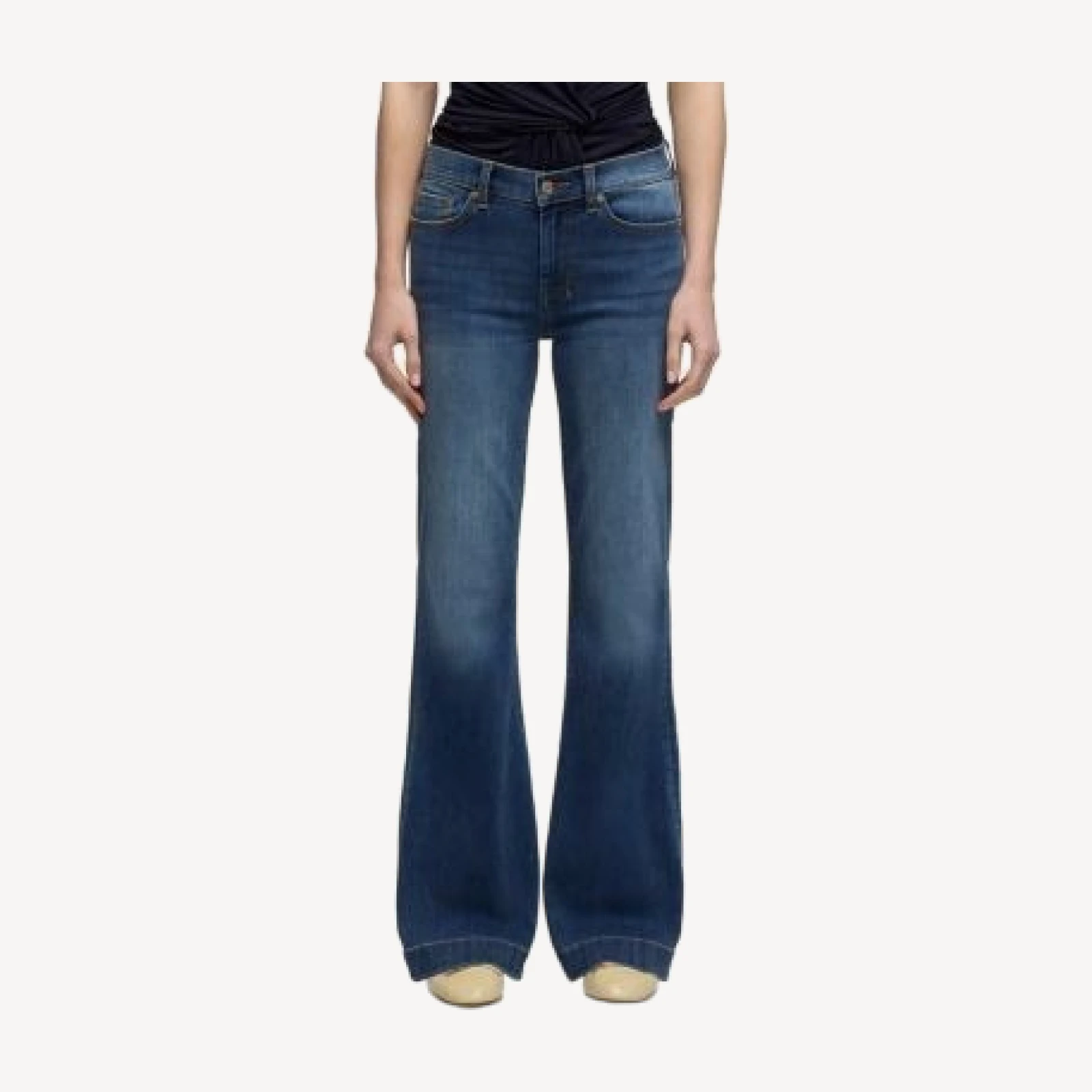 7 For All Mankind Dojo Tailorless High Rise Jeans in Gale