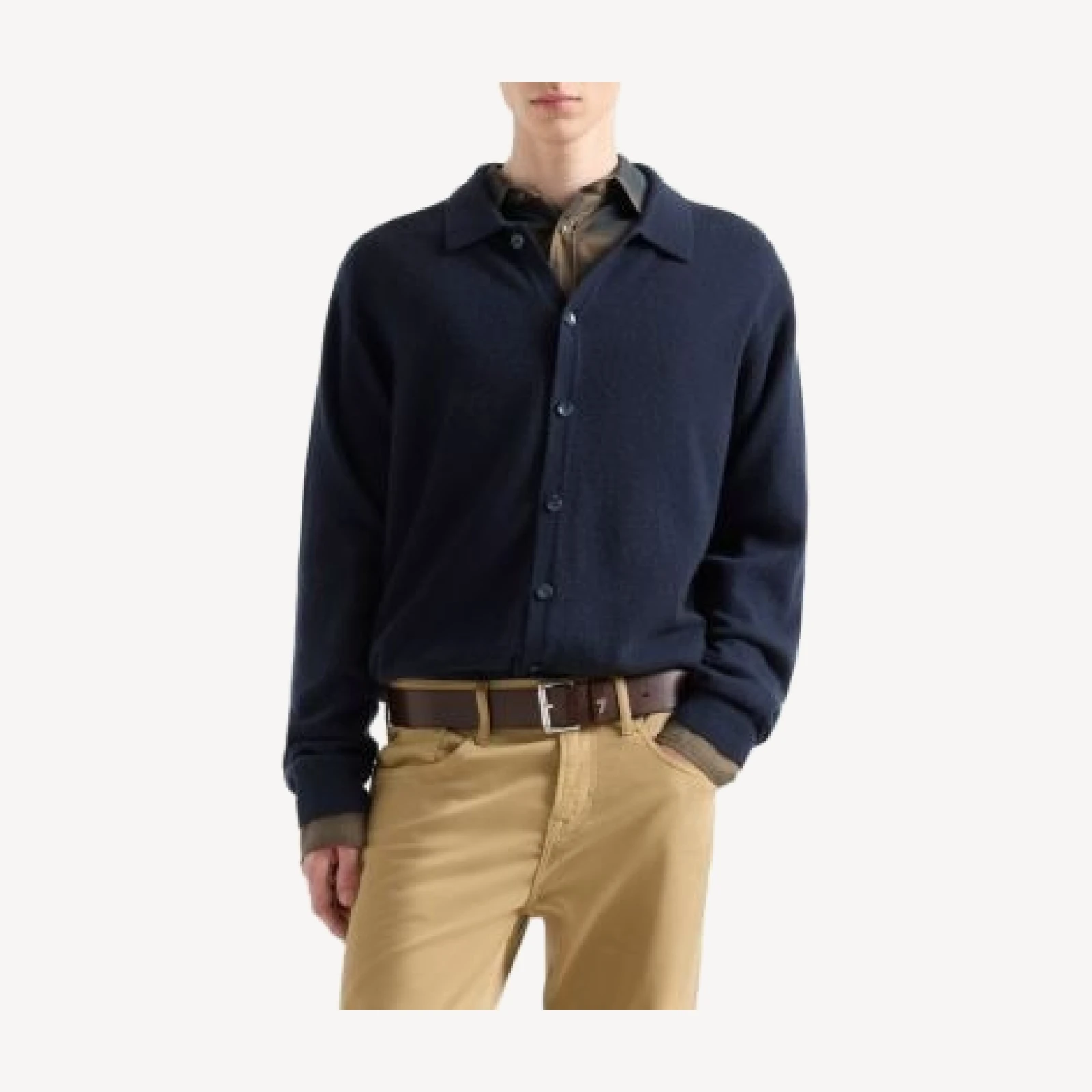 7 For All Mankind Button Long Sleeve Cashmere Polo