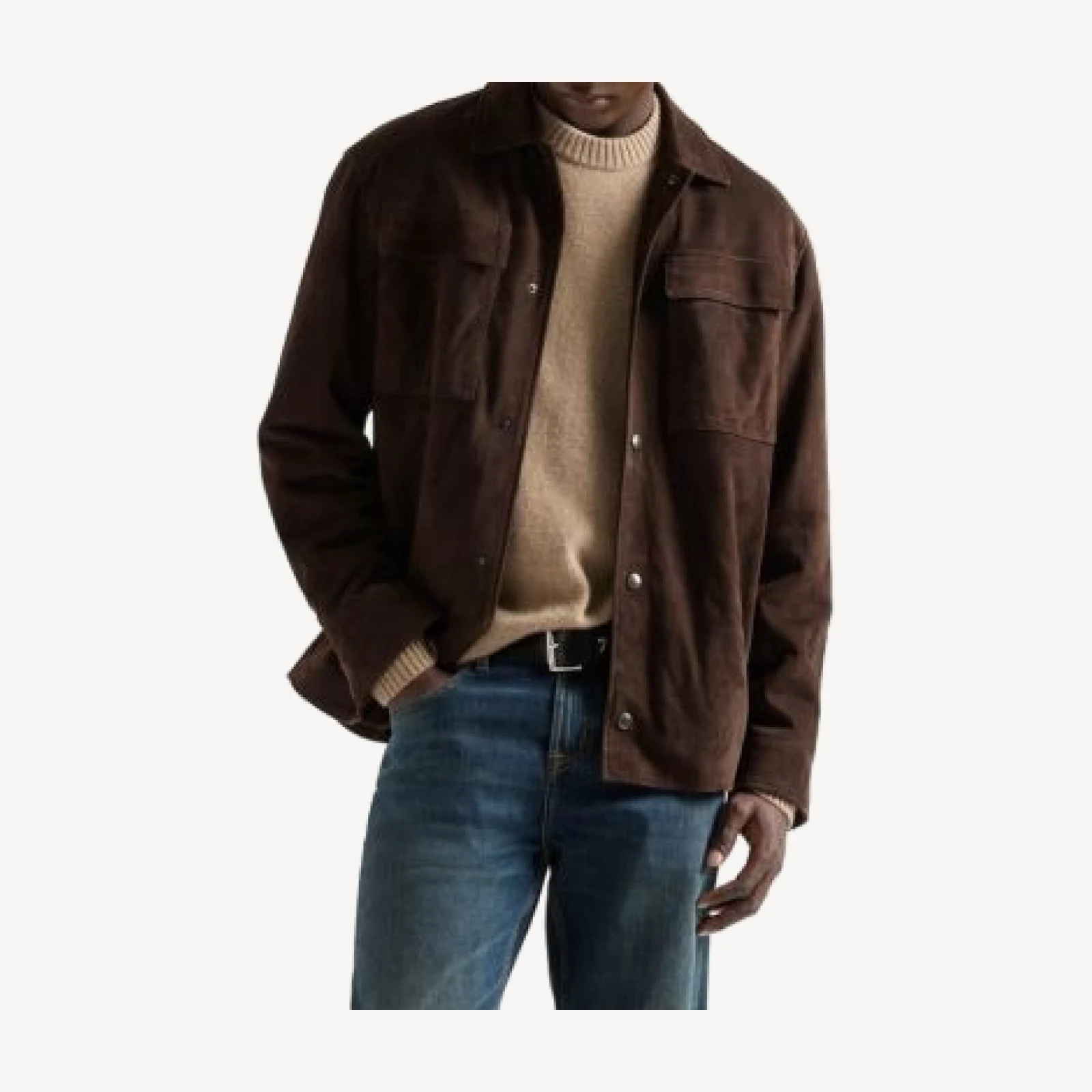 7 For All Mankind Suede Button Overshirt