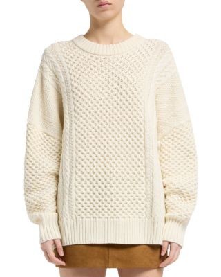 7 For All Mankind Wool Fisherman Crewneck Sweater
