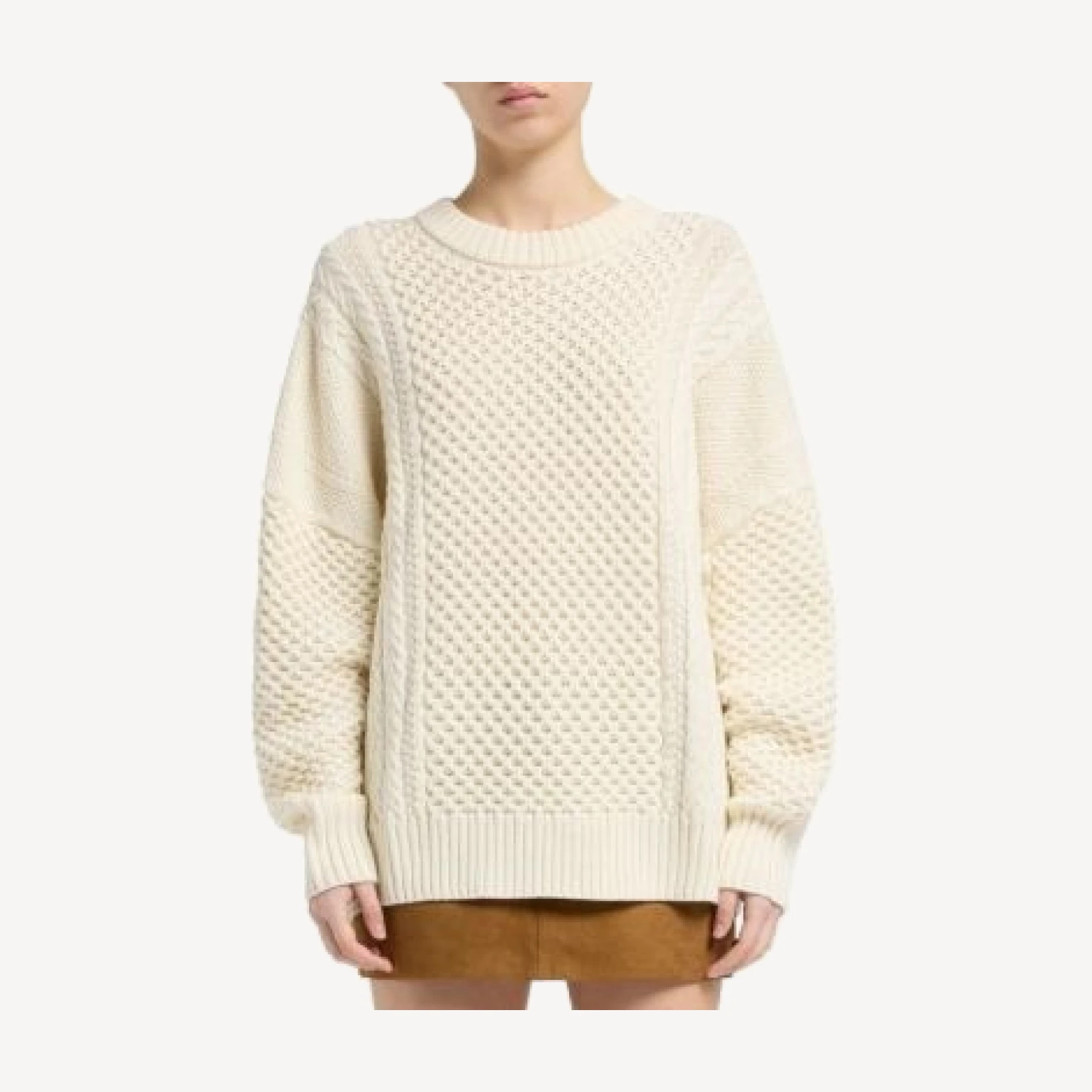 7 For All Mankind Wool Fisherman Crewneck Sweater
