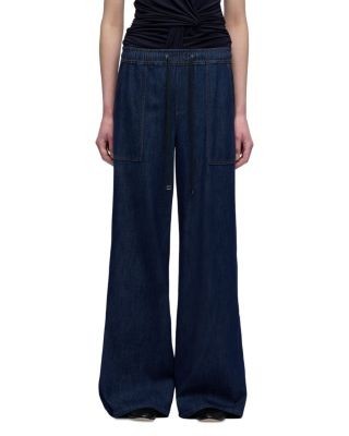 7 For All Mankind Utility High Rise Pull On Wide Leg Jeans in Halona