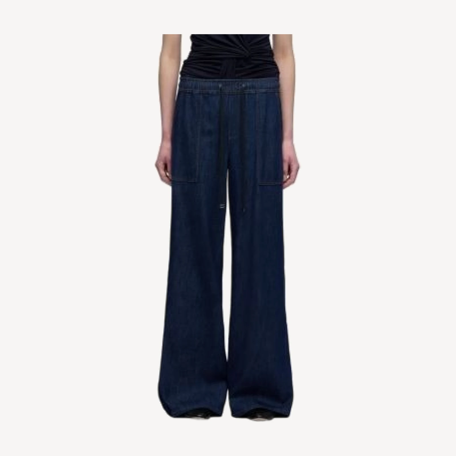 7 For All Mankind Utility High Rise Pull On Wide Leg Jeans in Halona