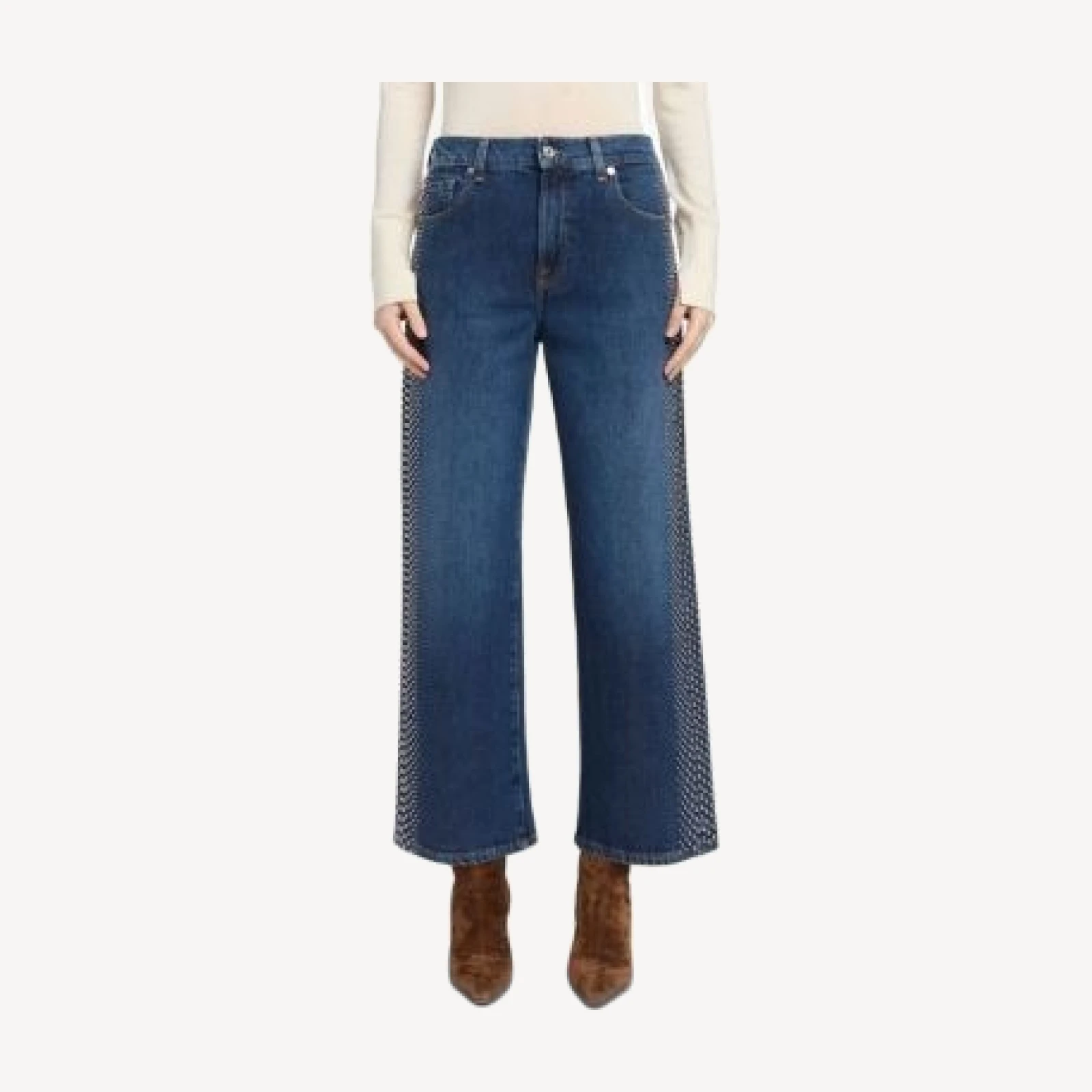 7 For All Mankind Stovepipe High Rise Ankle Straight Jeans in Revolt