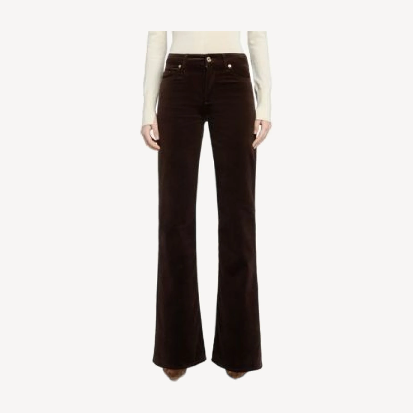 7 For All Mankind The Leggy Mid Rise Flare Jeans in Velvet Chocolate