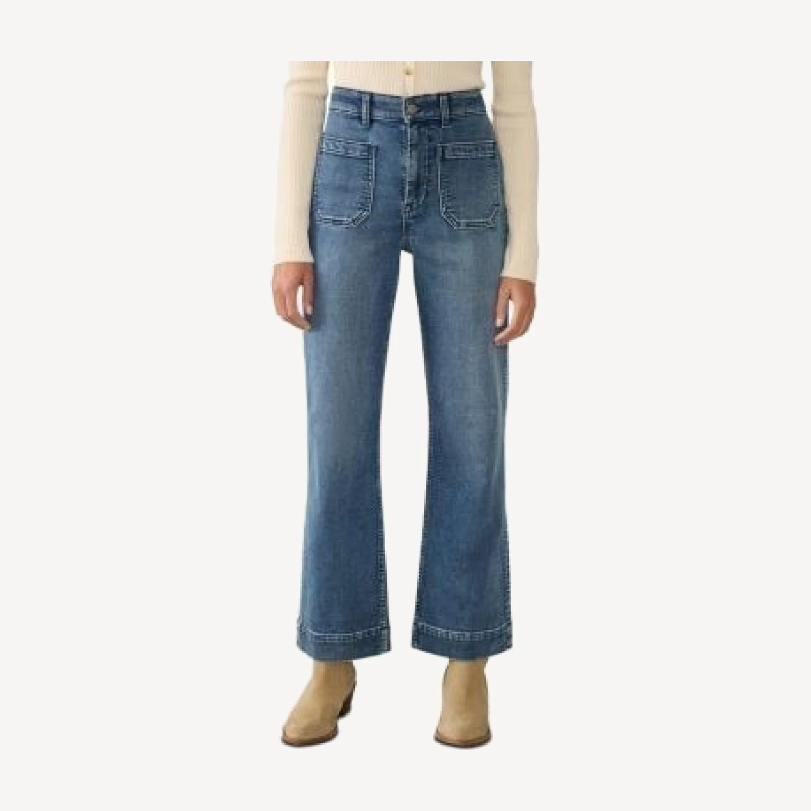 Faherty Stretch Terry Patch Pocket Ankle Pants in Eastern Shore