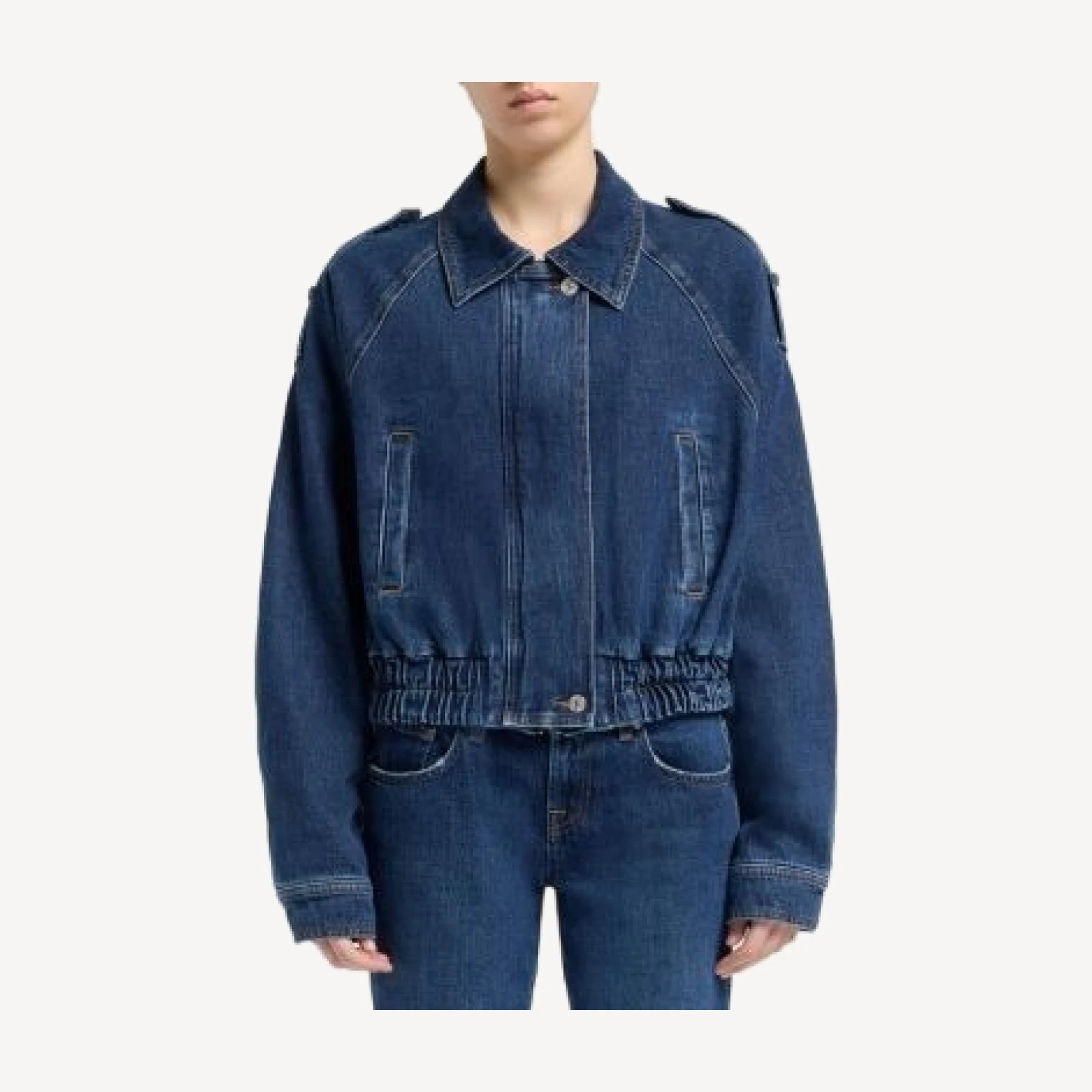 7 For All Mankind Denim Aviator Jacket