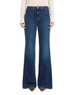 7 For All Mankind Modern Dojo High Rise Flare Jeans in Radar