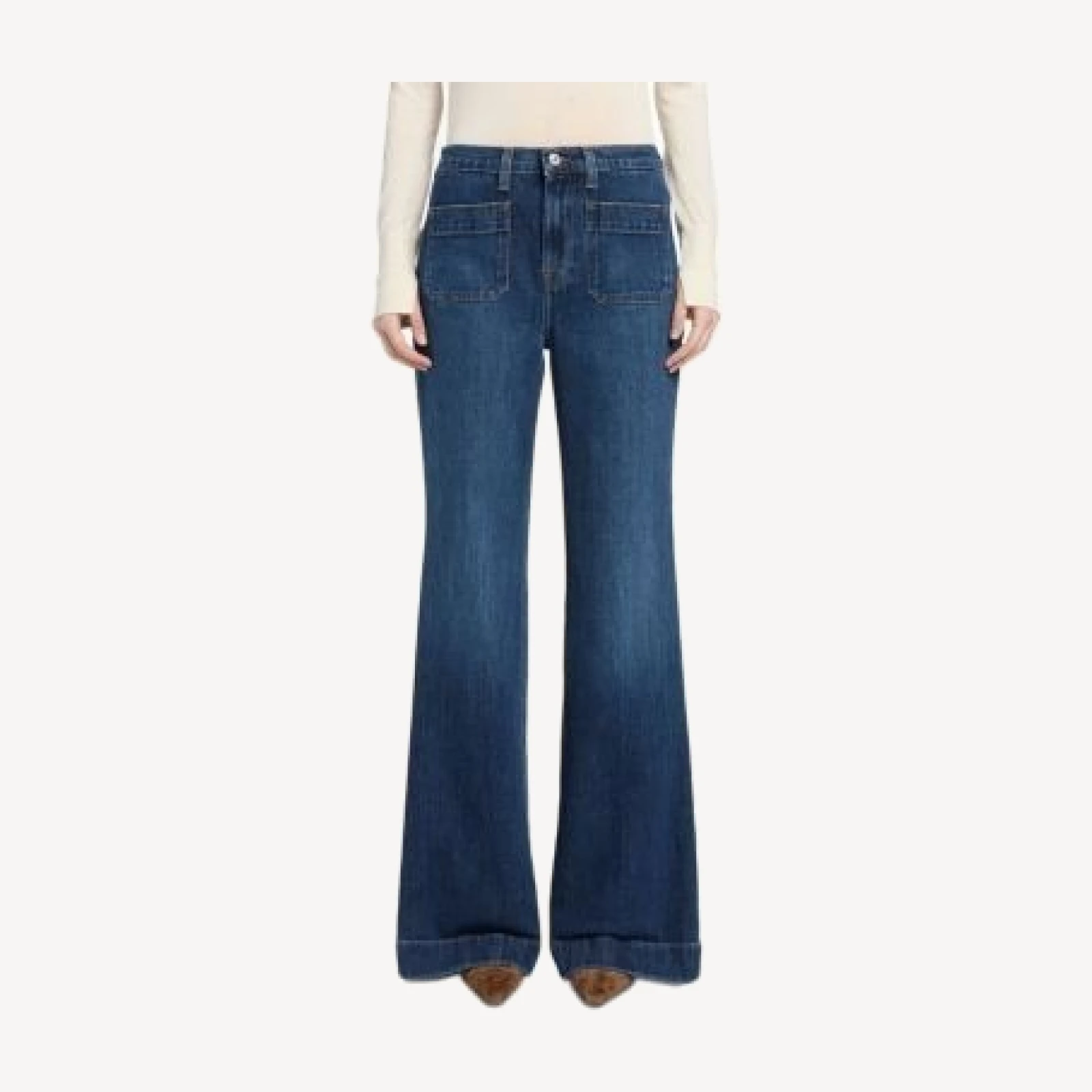 7 For All Mankind Modern Dojo High Rise Flare Jeans in Radar