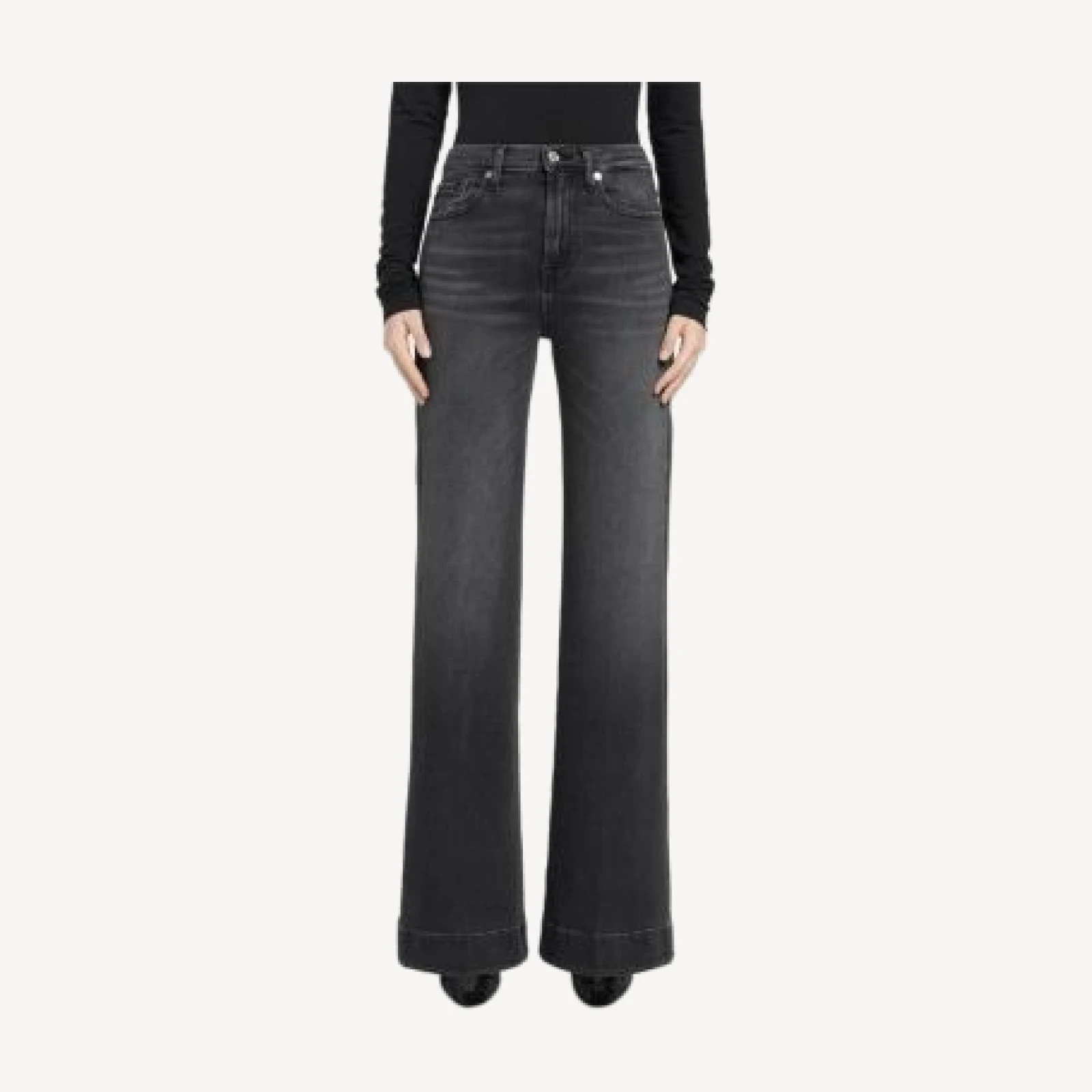 7 For All Mankind Modern Dojo High Rise Flare Jeans in Inkstorm