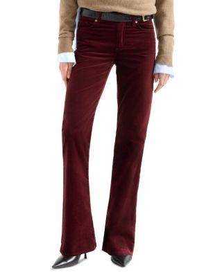 7 For All Mankind The Leggy Mid Rise Bootcut Jeans in Velvet Burgundy