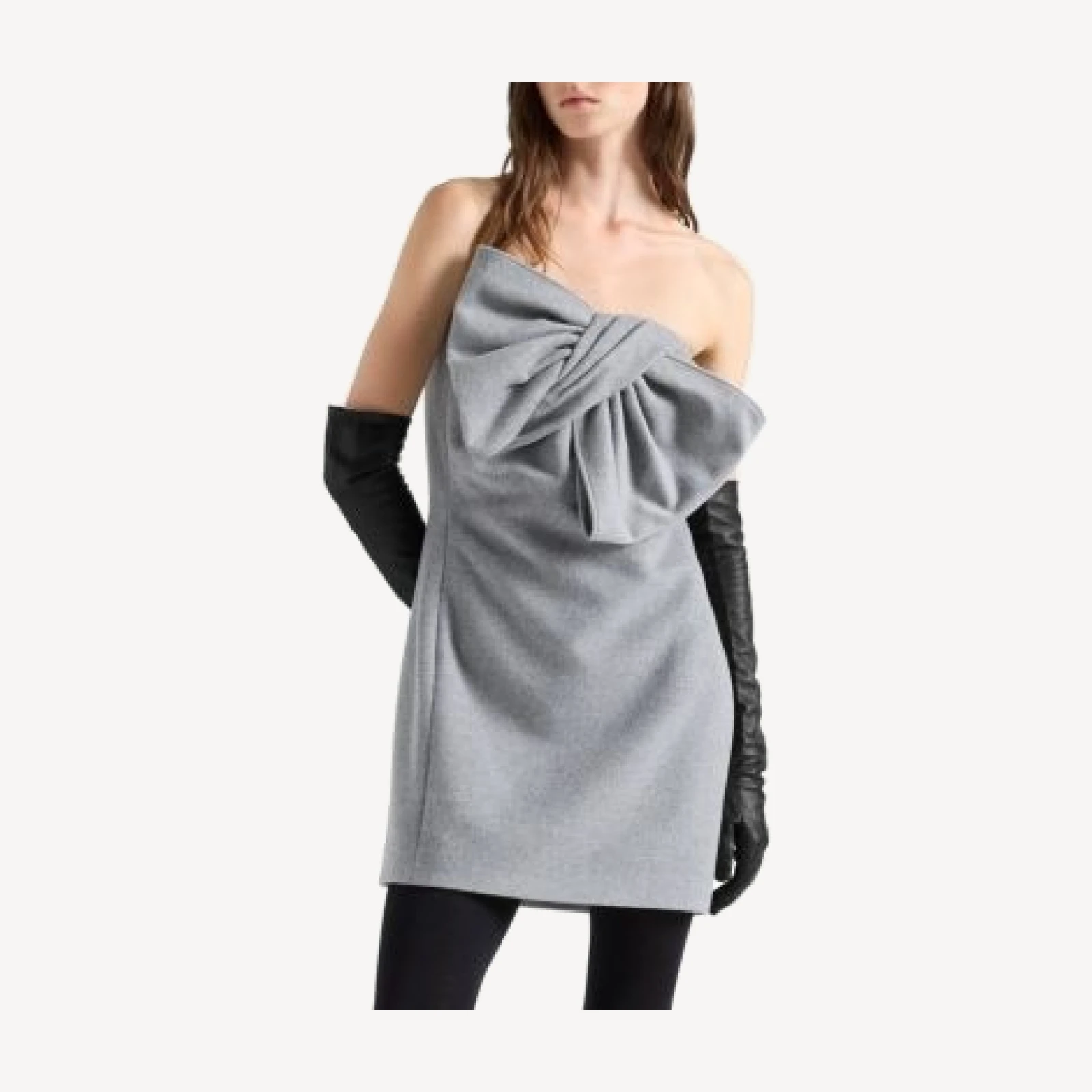 7 For All Mankind Wool-Blend Bow Trim Mini Dress