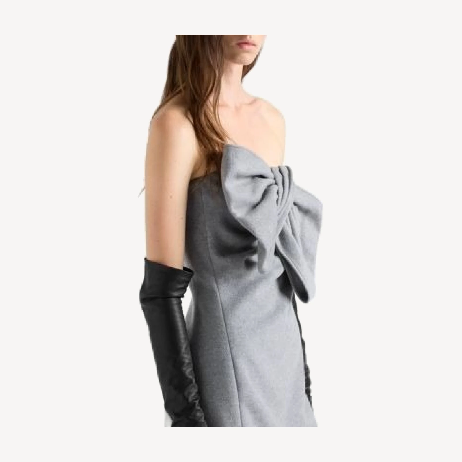 7 For All Mankind Wool-Blend Bow Trim Mini Dress