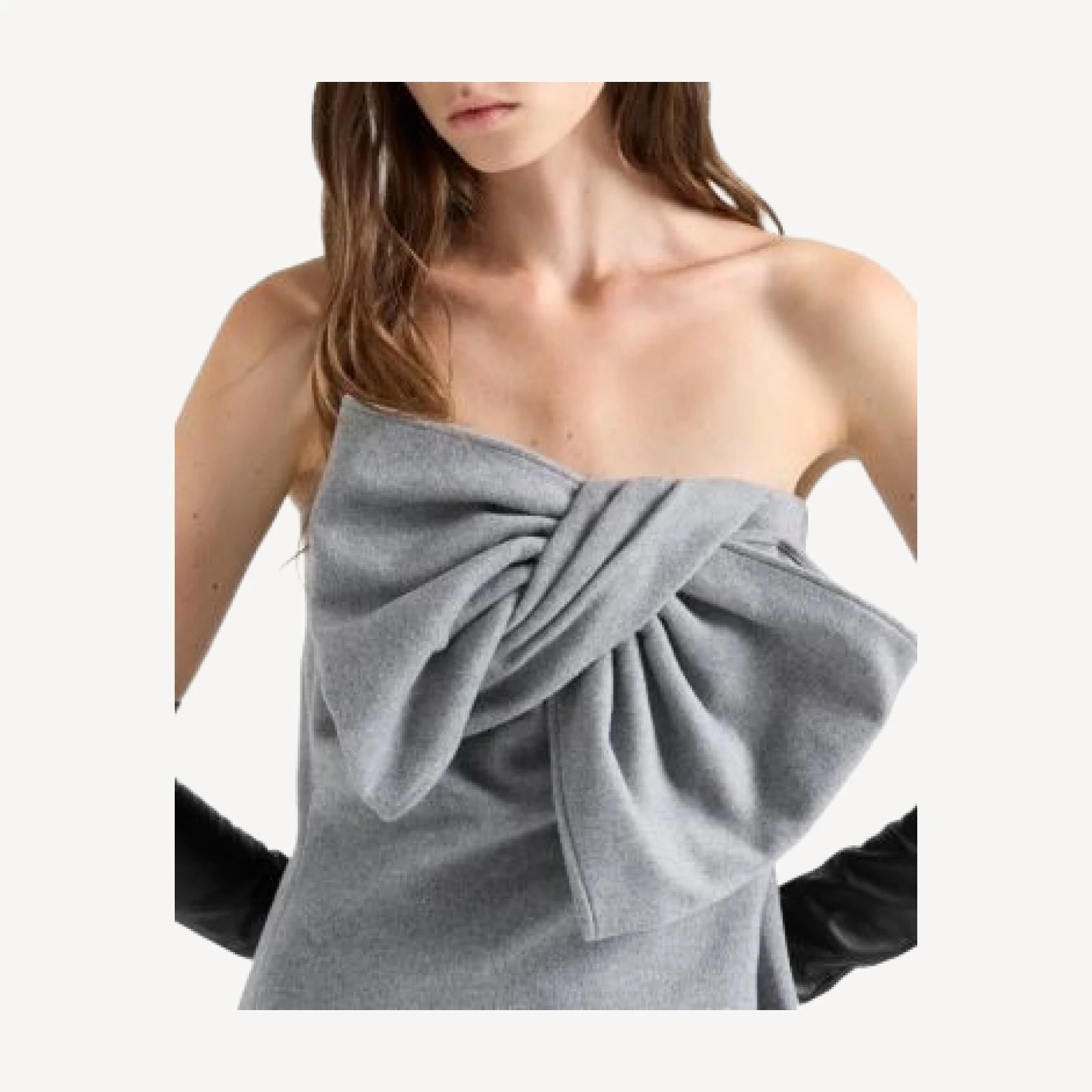 7 For All Mankind Wool-Blend Bow Trim Mini Dress