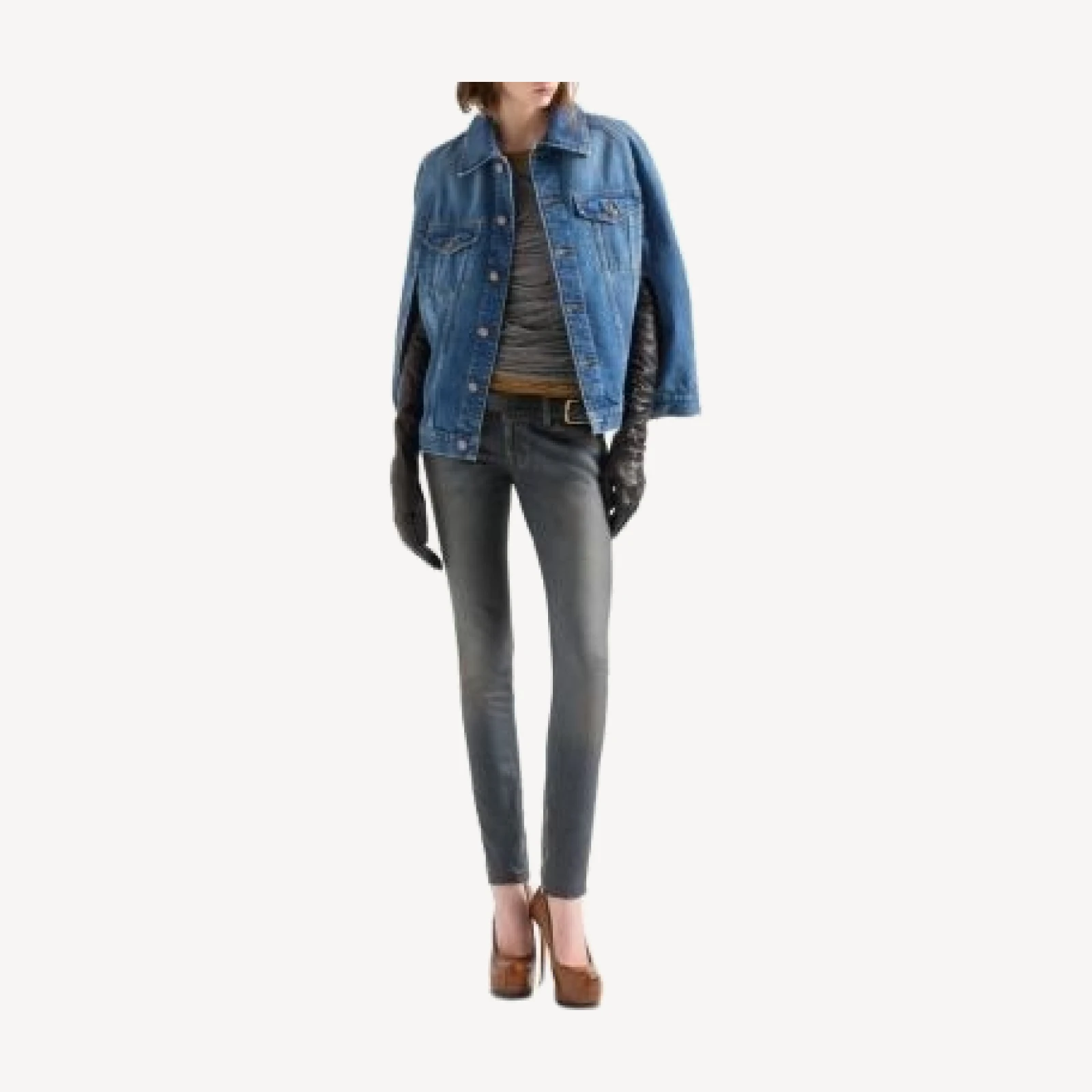 7 For All Mankind Cotton Denim Cape Jacket, photo 2