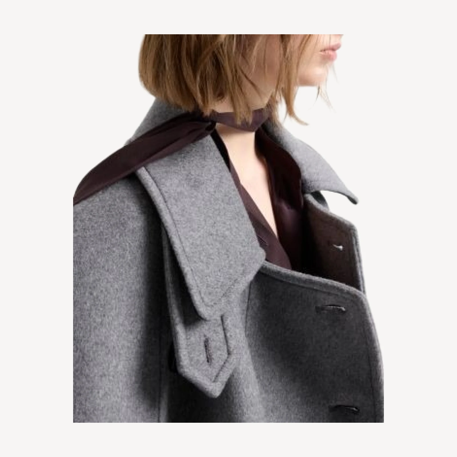7 For All Mankind Wool Blend Double Breasted Cape Coat