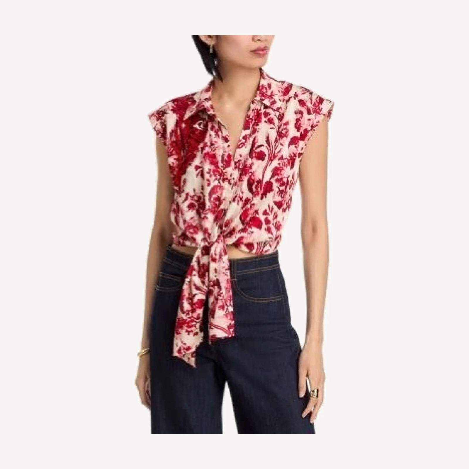 Cinq a Sept Floral Ribbons Marianna Sleeveless Blouse