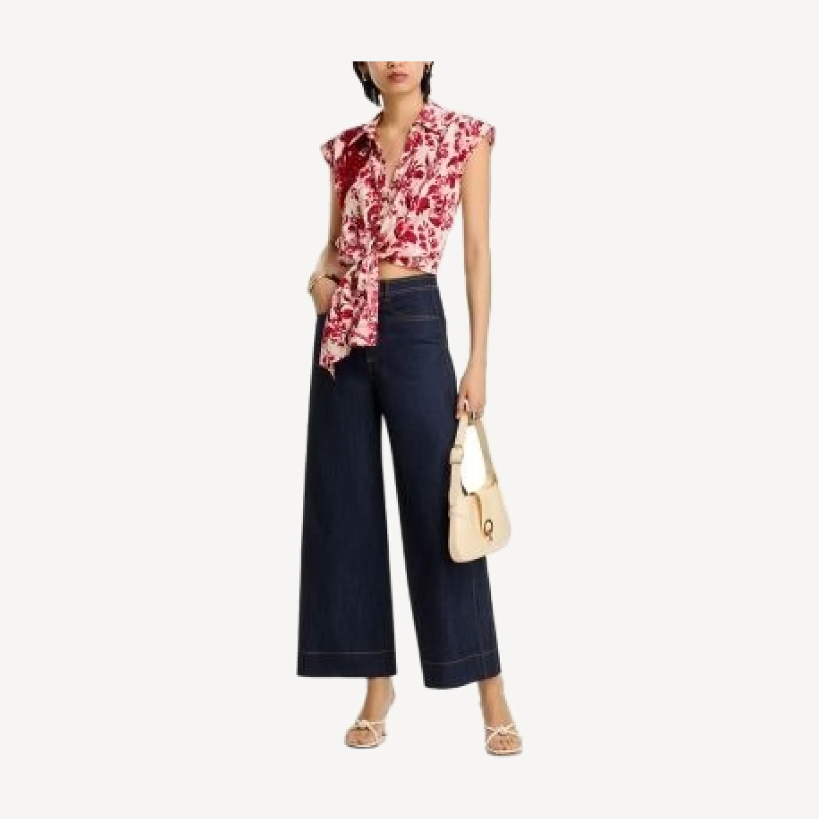Cinq a Sept Floral Ribbons Marianna Sleeveless Blouse
