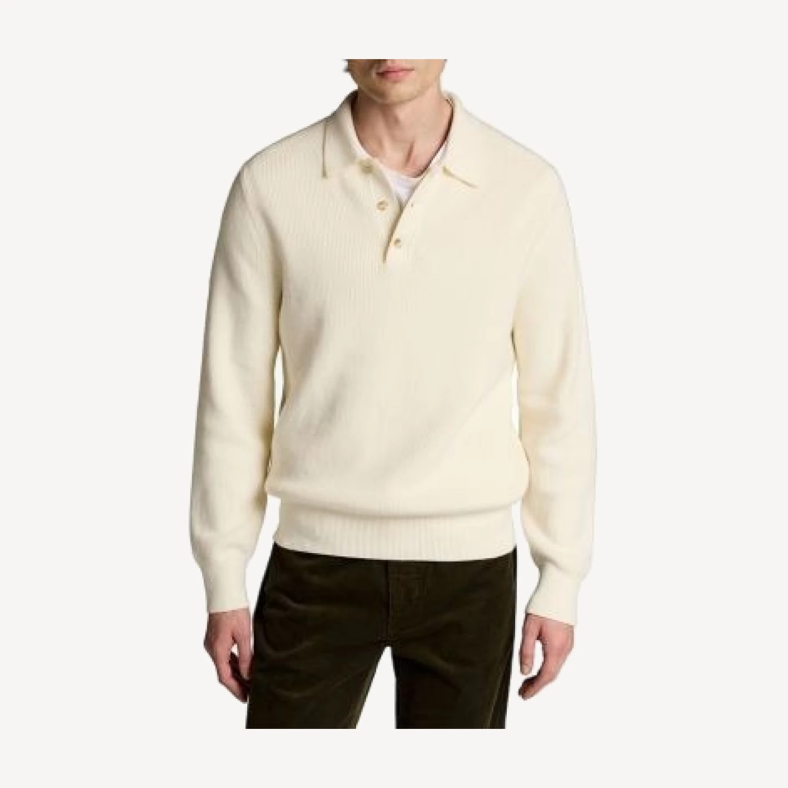 Vince Heirloom Shaker Cotton & Cashmere Polo Sweater