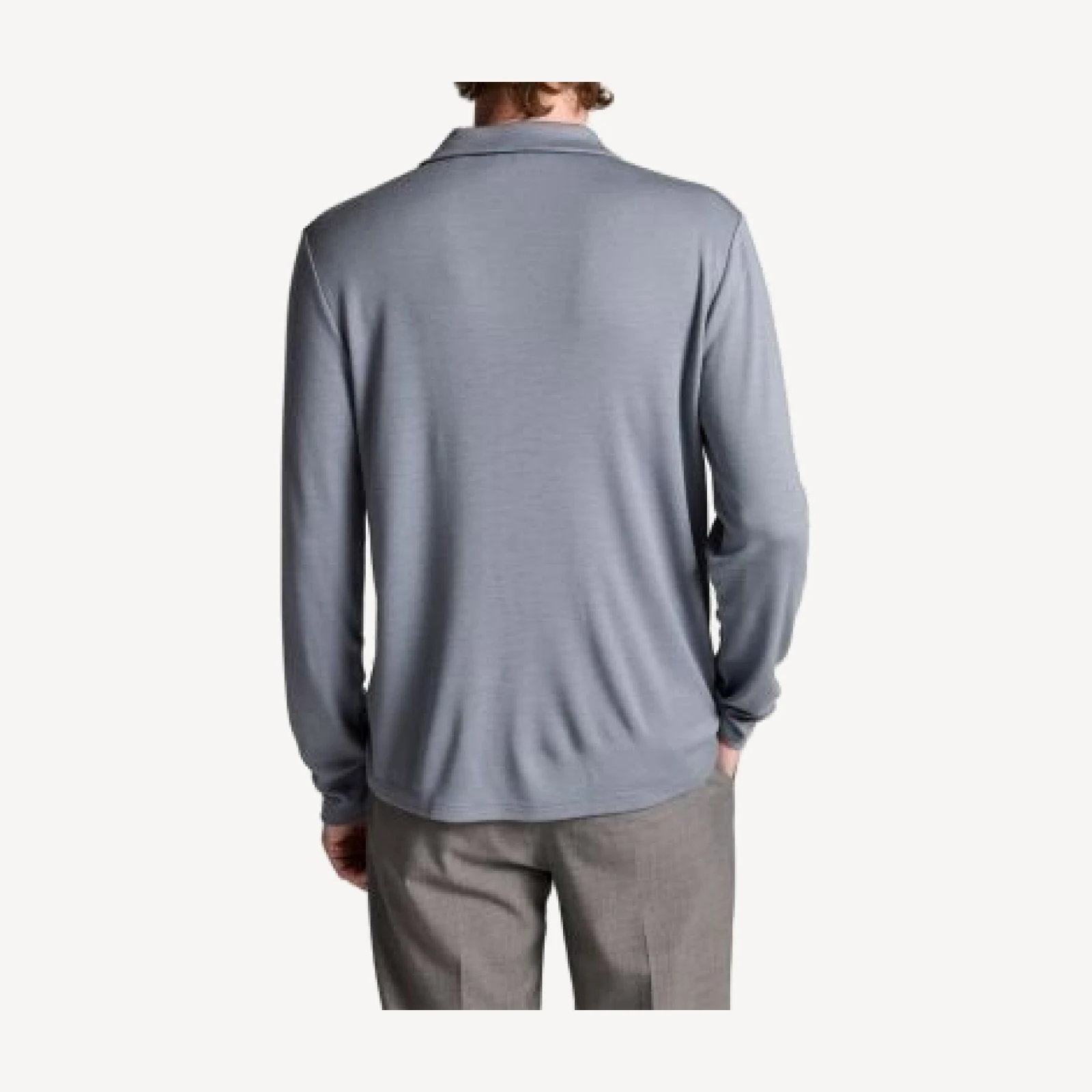 Vince Wool Interlock Long Sleeve Johnny Polo Shirt