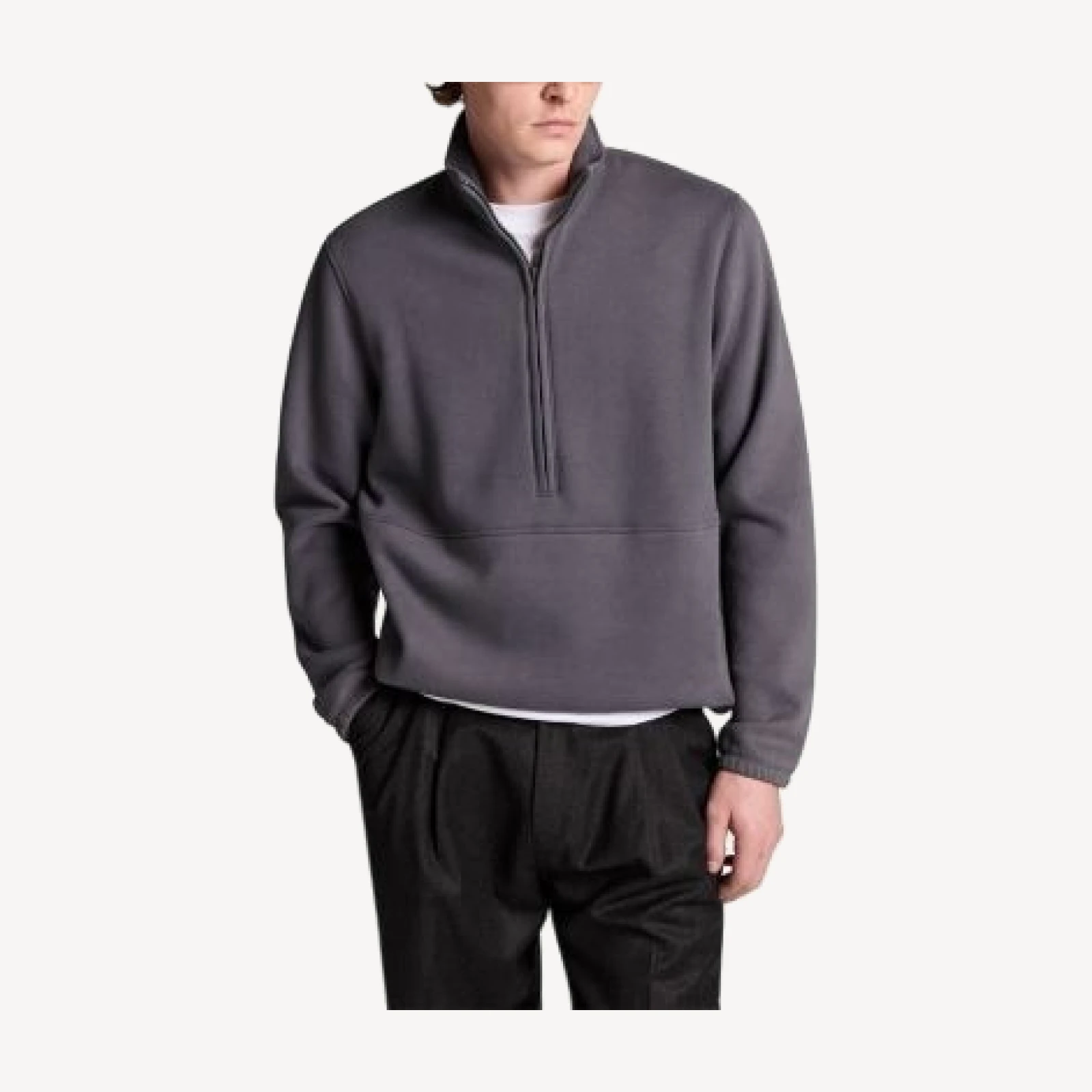 Vince Cotton Blend Half Zip Pullover
