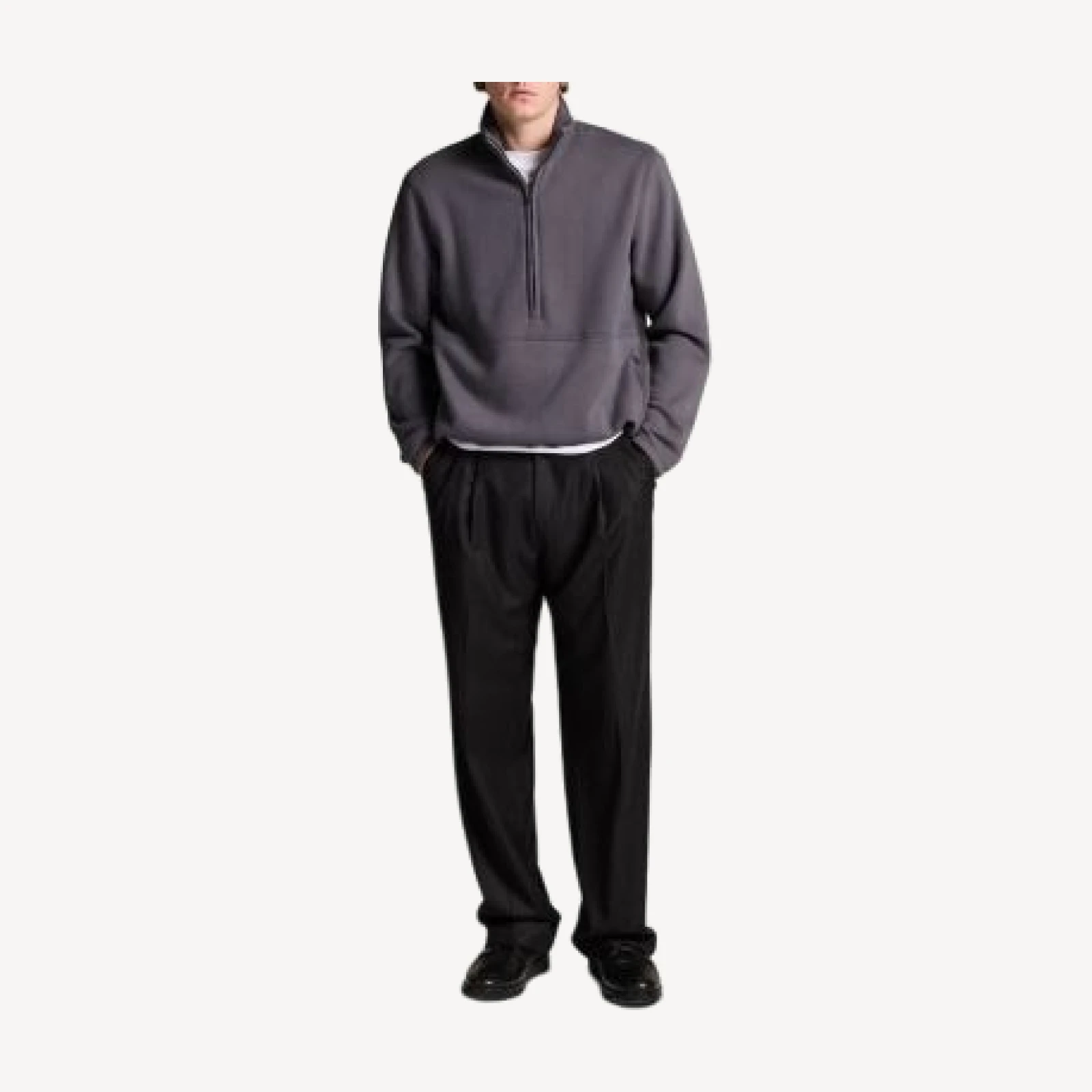 Vince Cotton Blend Half Zip Pullover