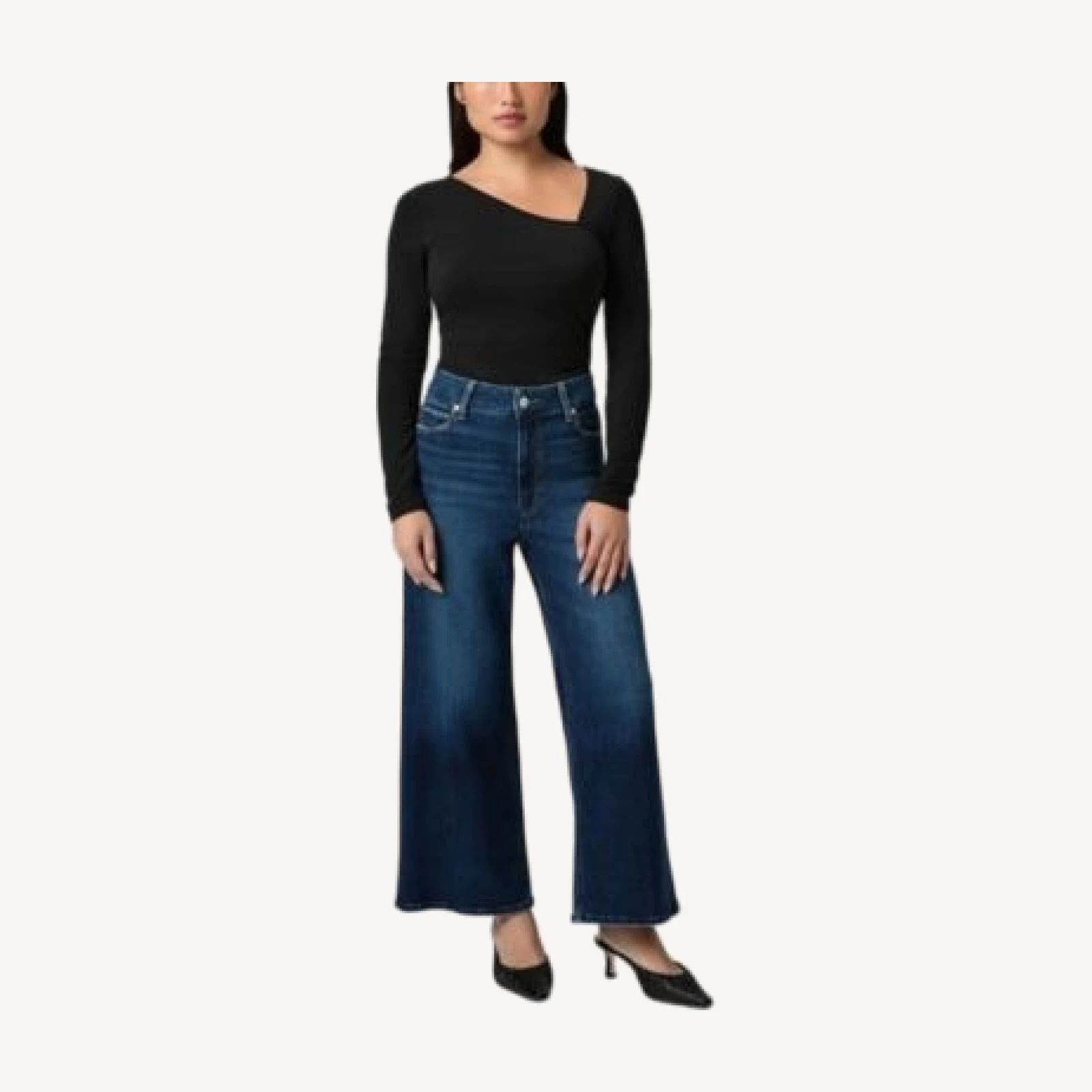 Paige Petites Anessa High Rise Wide Jeans in Overdrive