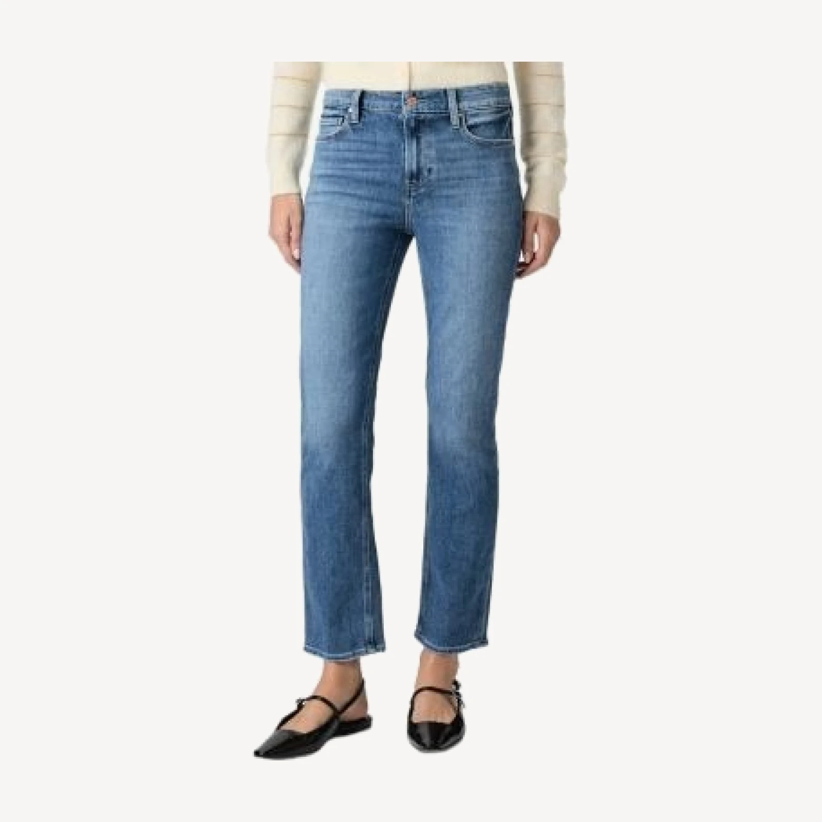 Paige Cindy Straight Ankle Jeans in Freeride