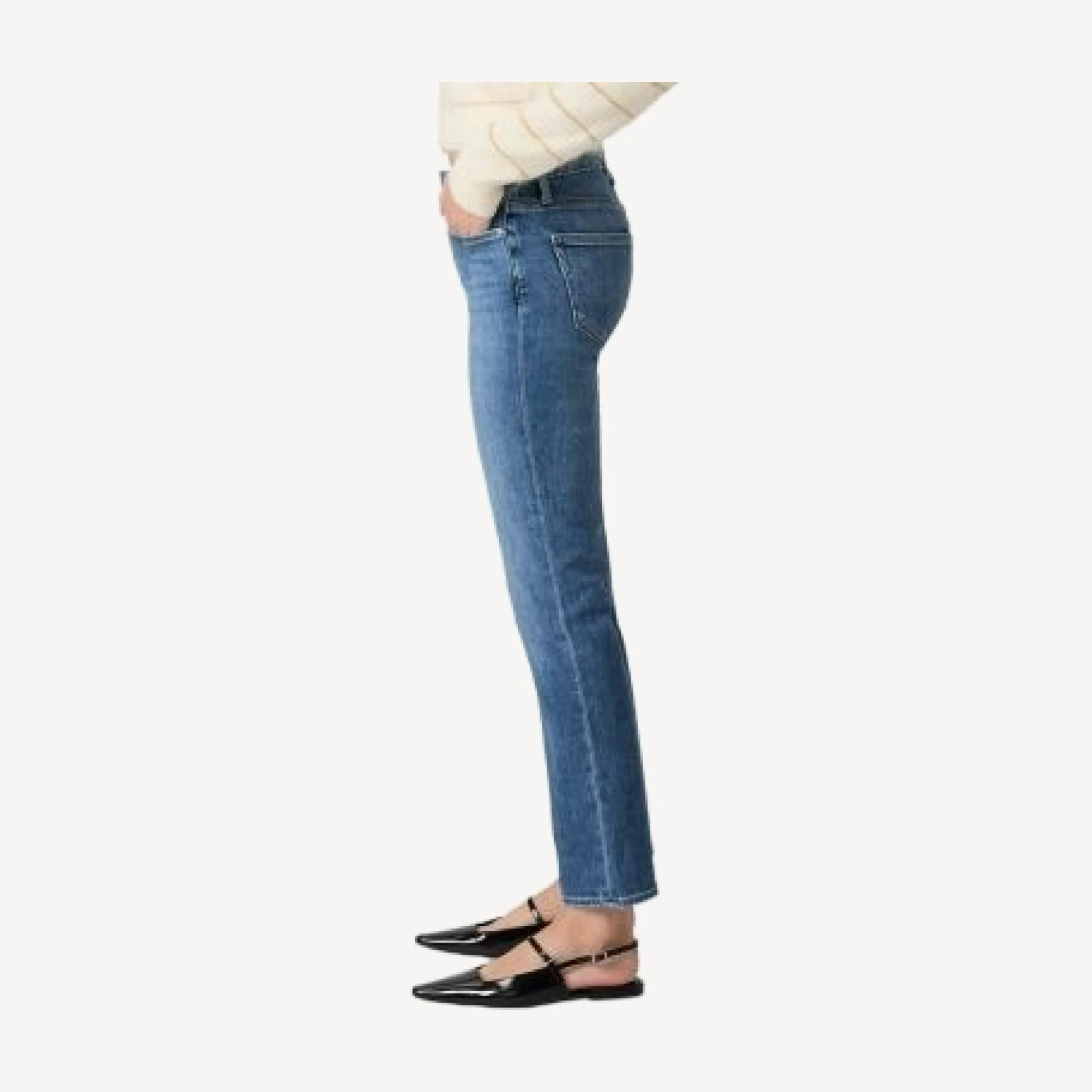 Paige Cindy Straight Ankle Jeans in Freeride