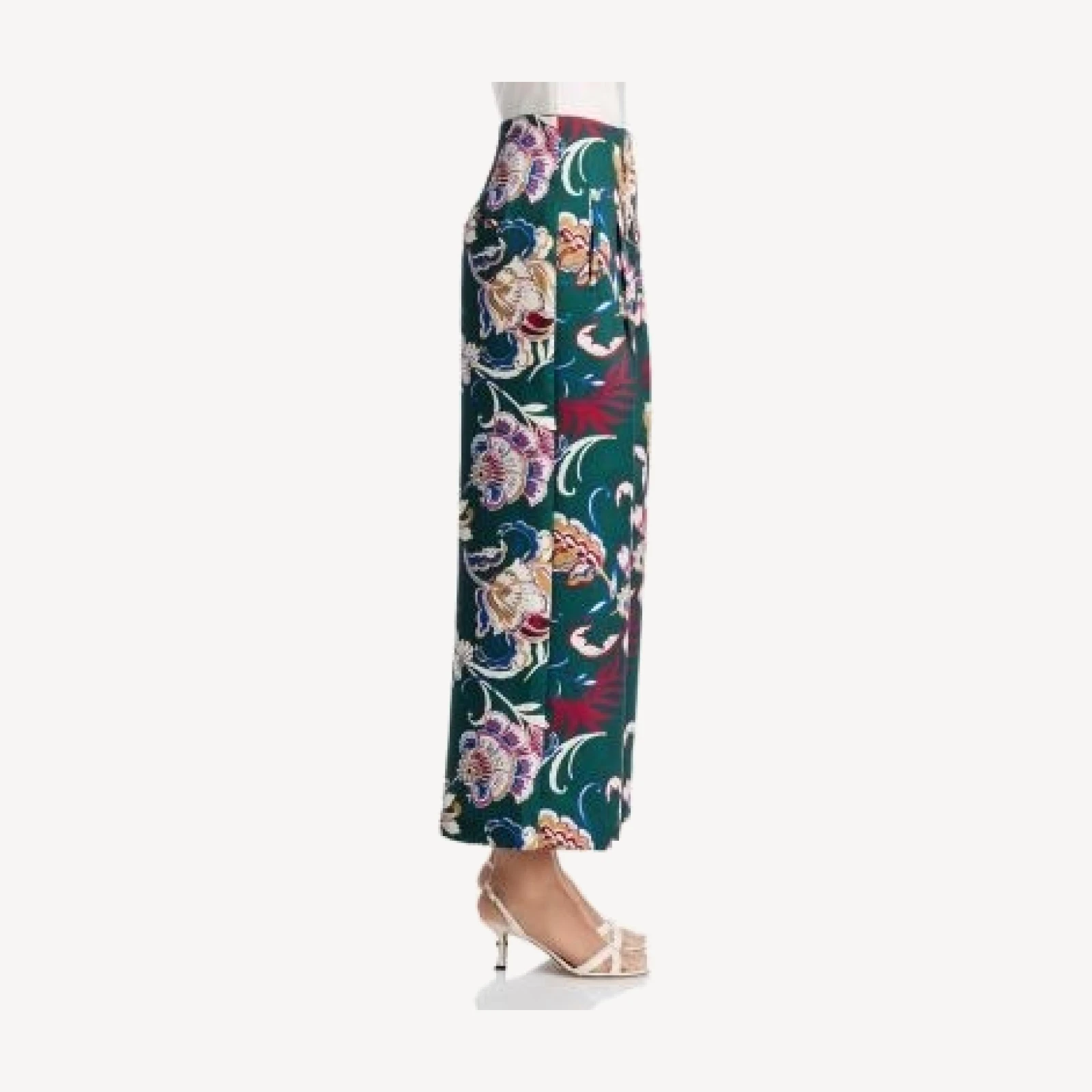 Veronica Beard Gunner Damask Pleated Wide Leg Pants