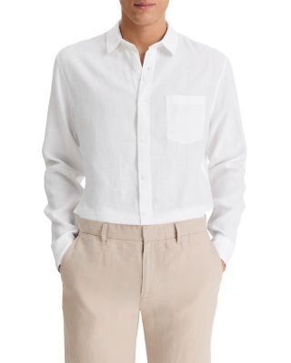 Vince Solid Linen Button Down Shirt