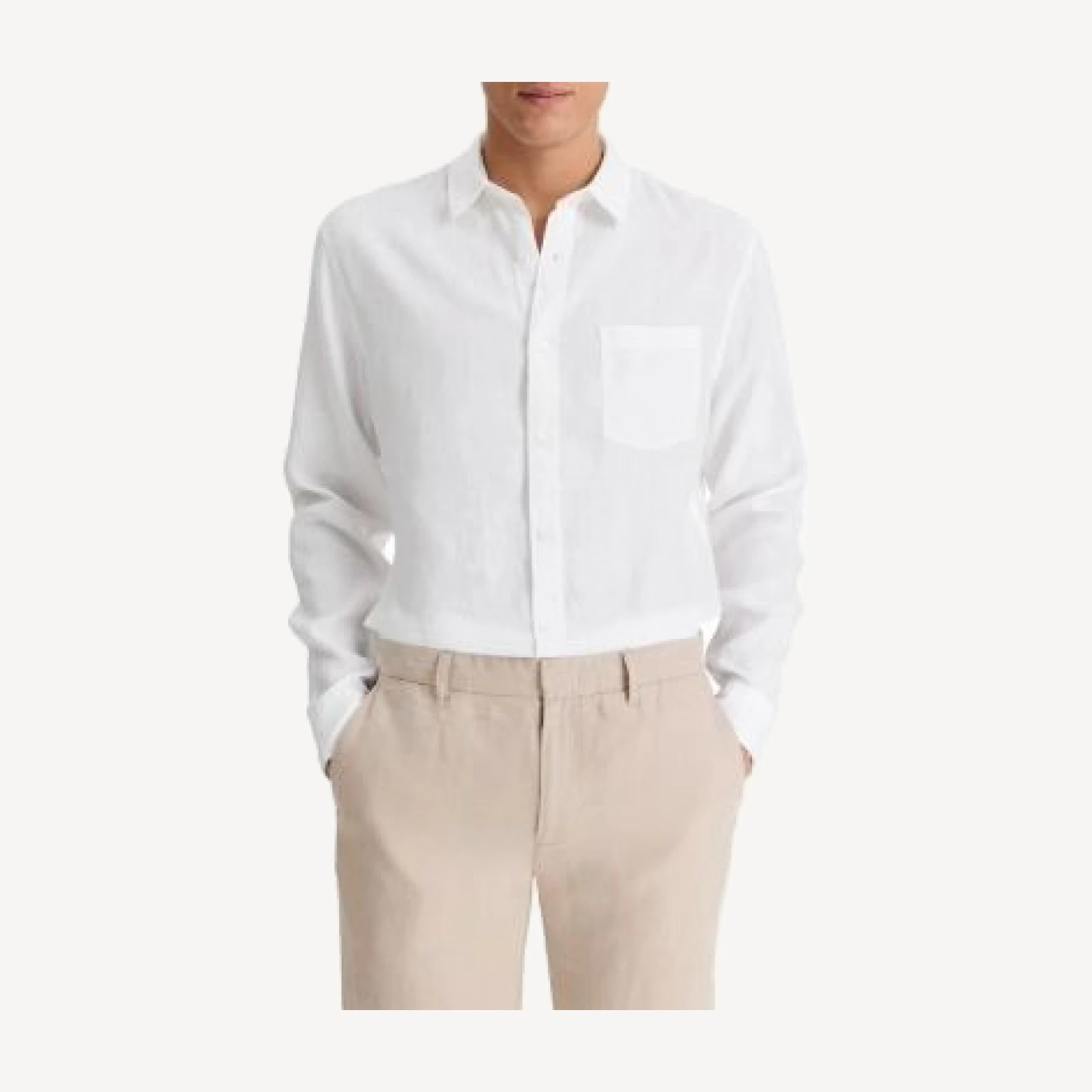 Vince Solid Linen Button Down Shirt