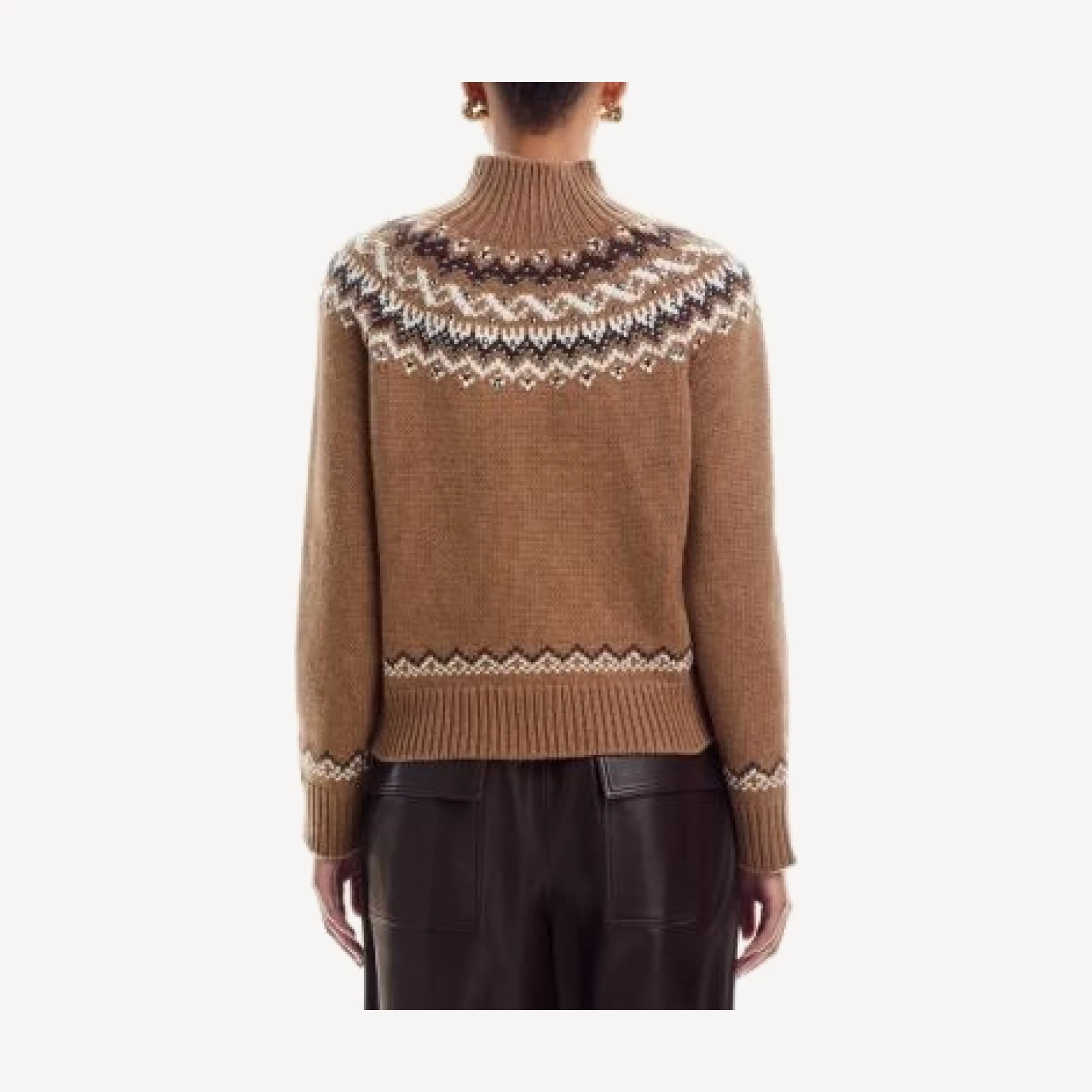rag & bone Fallon Studded Fair Isle Turtleneck Sweater